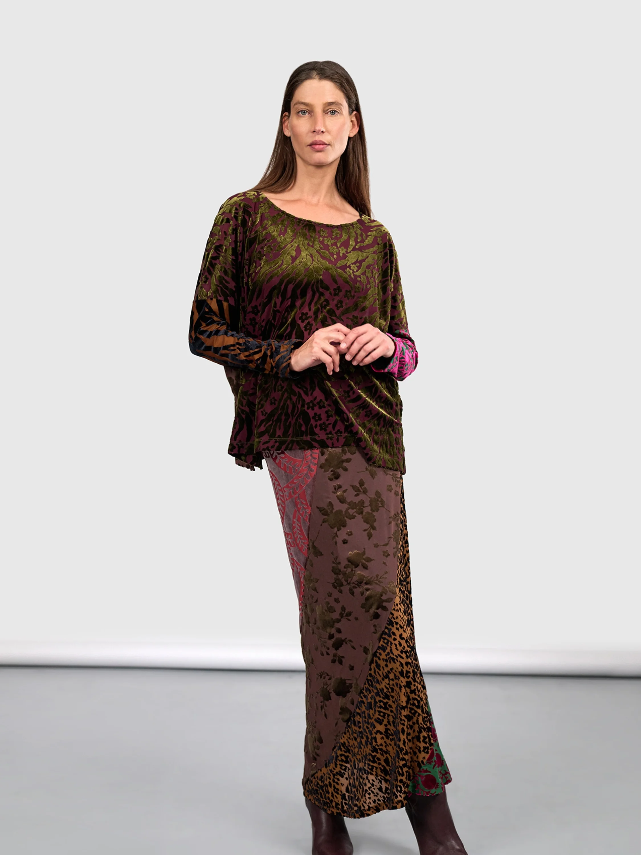 Cut Velvet Top in Mix