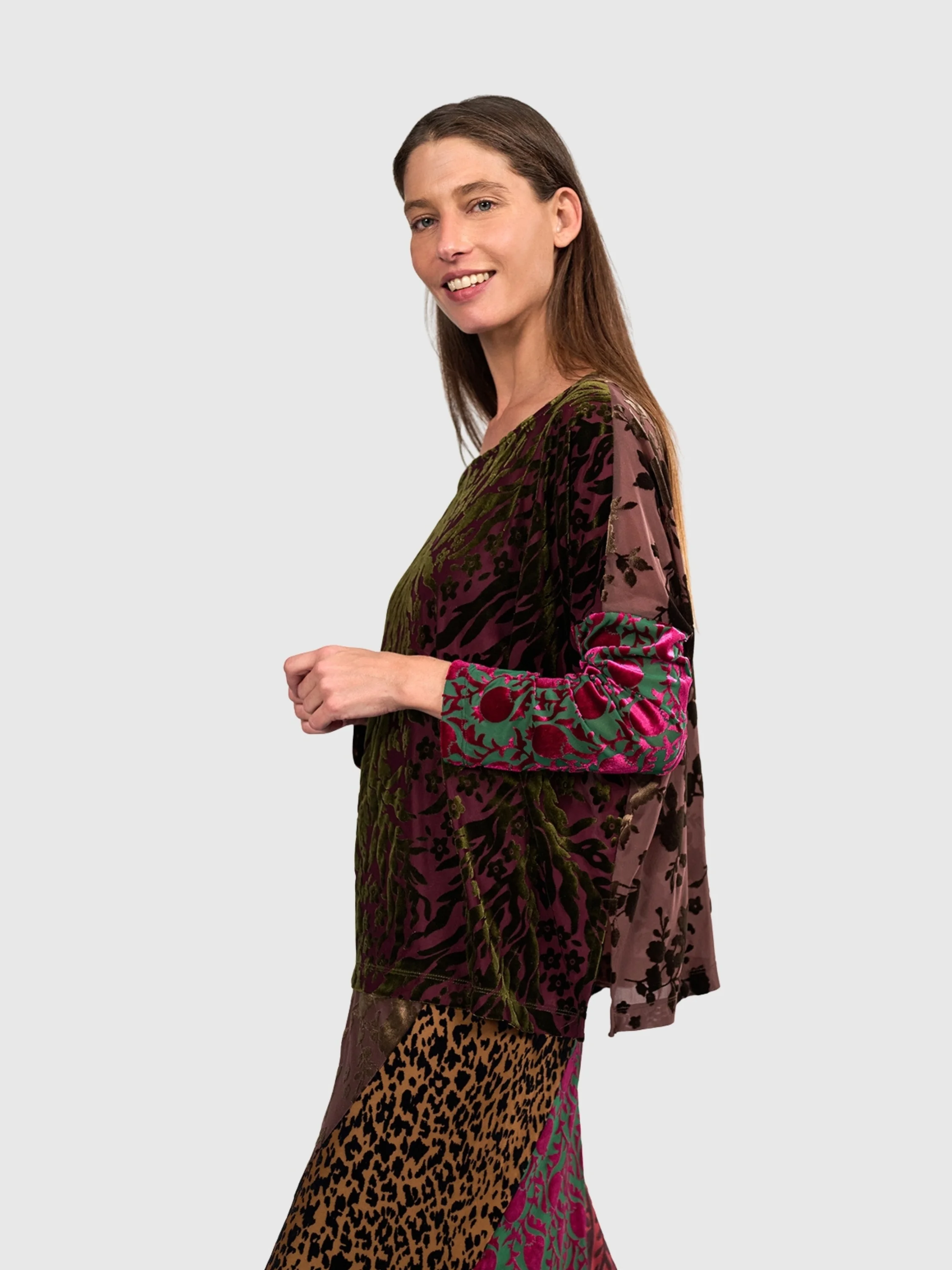 Cut Velvet Top in Mix