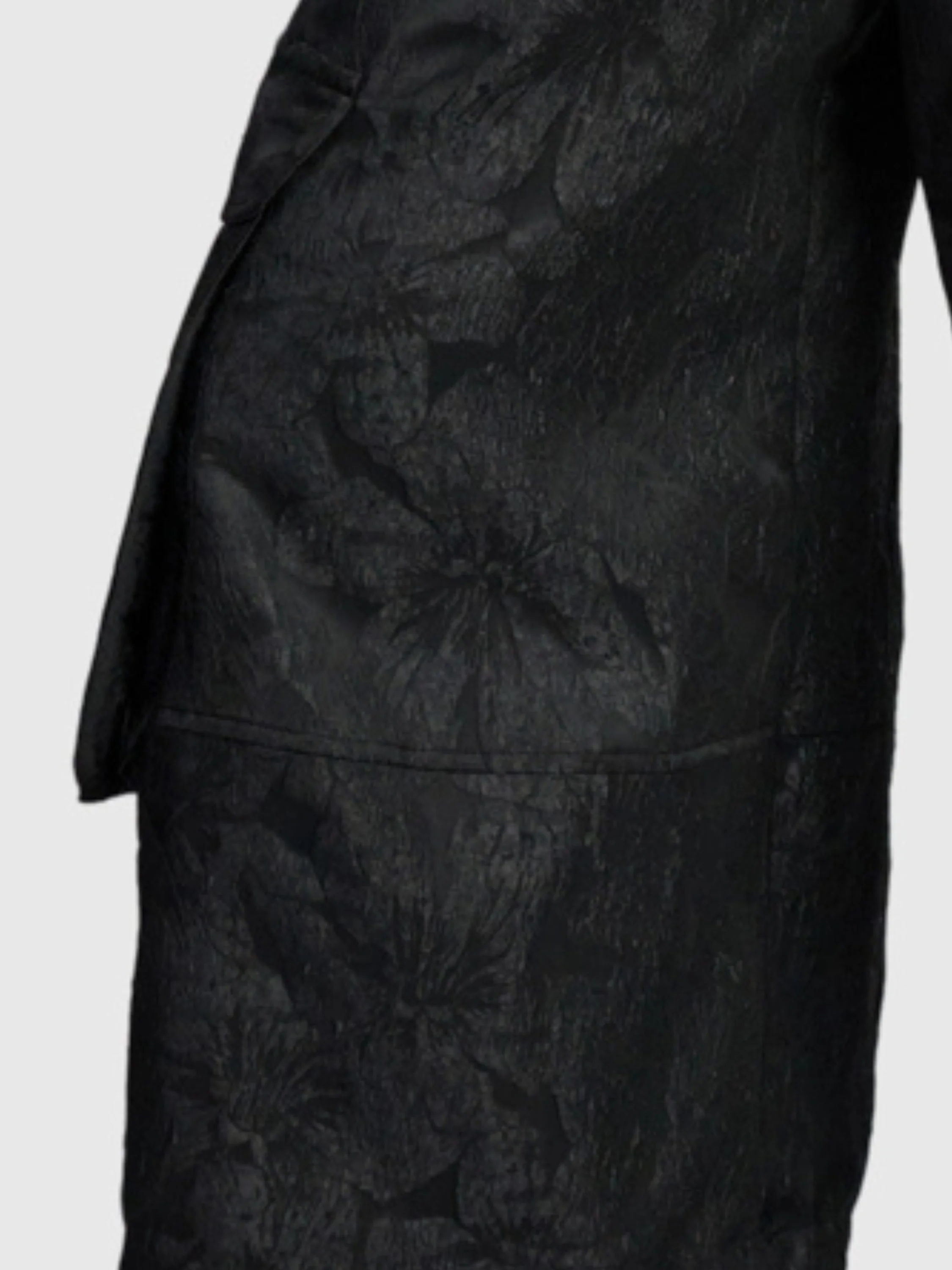 Damask Wide Cargo Pants in Onyx