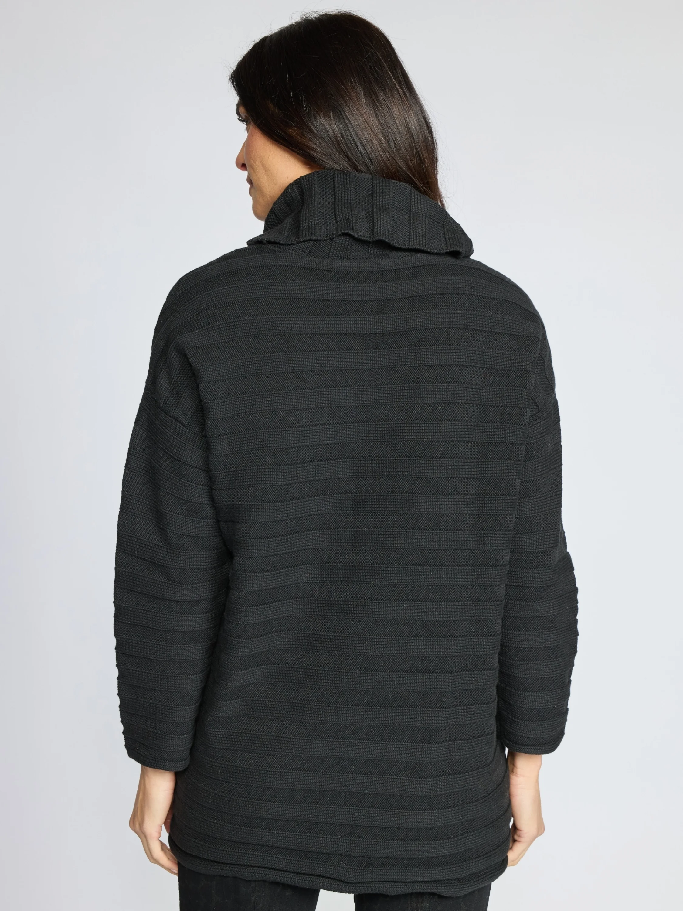 Diagonal Turtleneck in Black