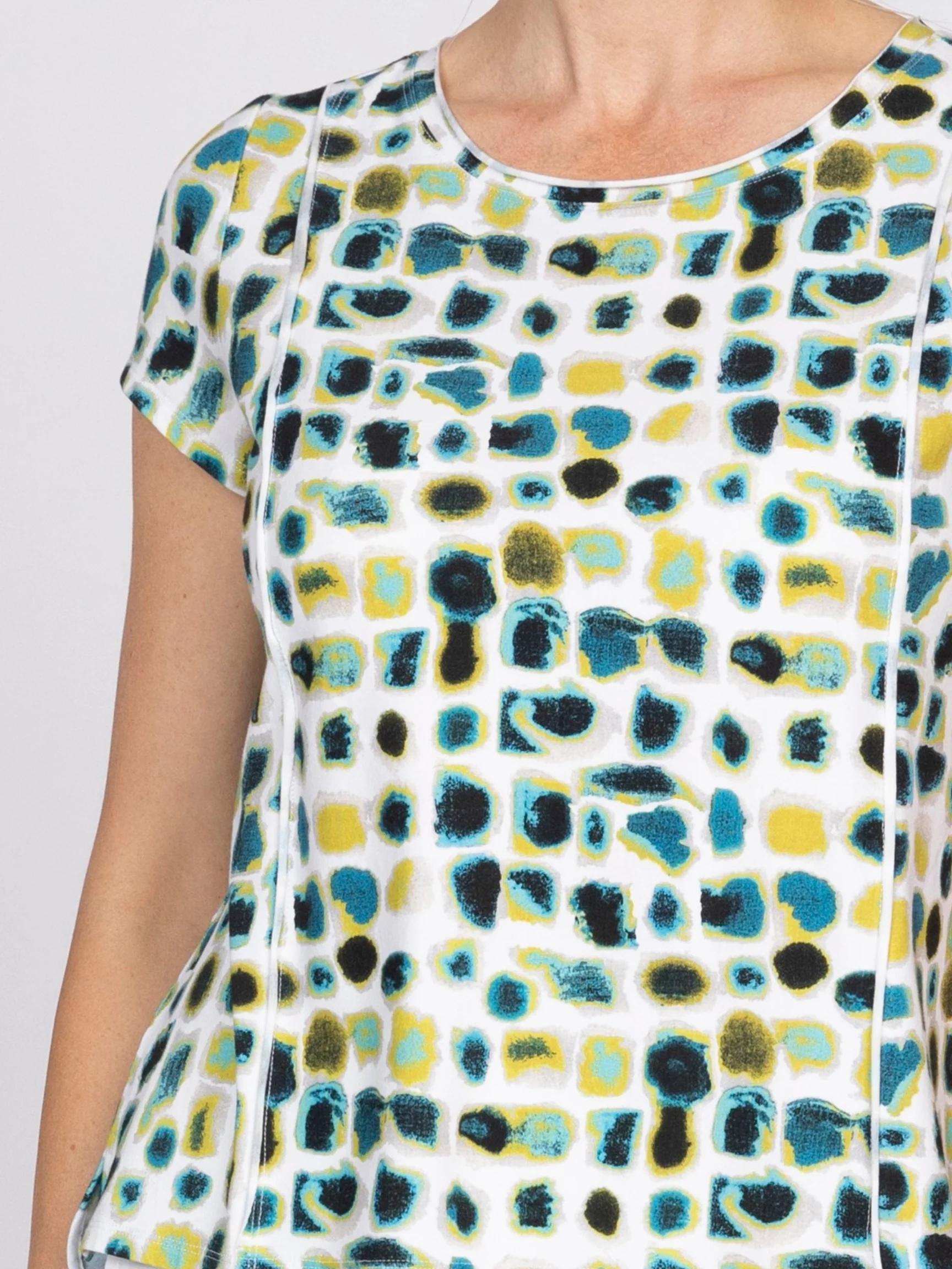 Dot Cap Slv Tee in Peacock