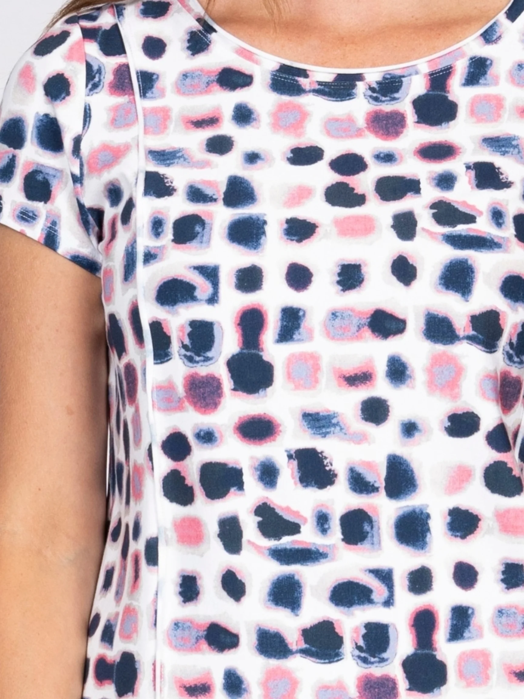 Dot Cap Slv Tee in Azalea