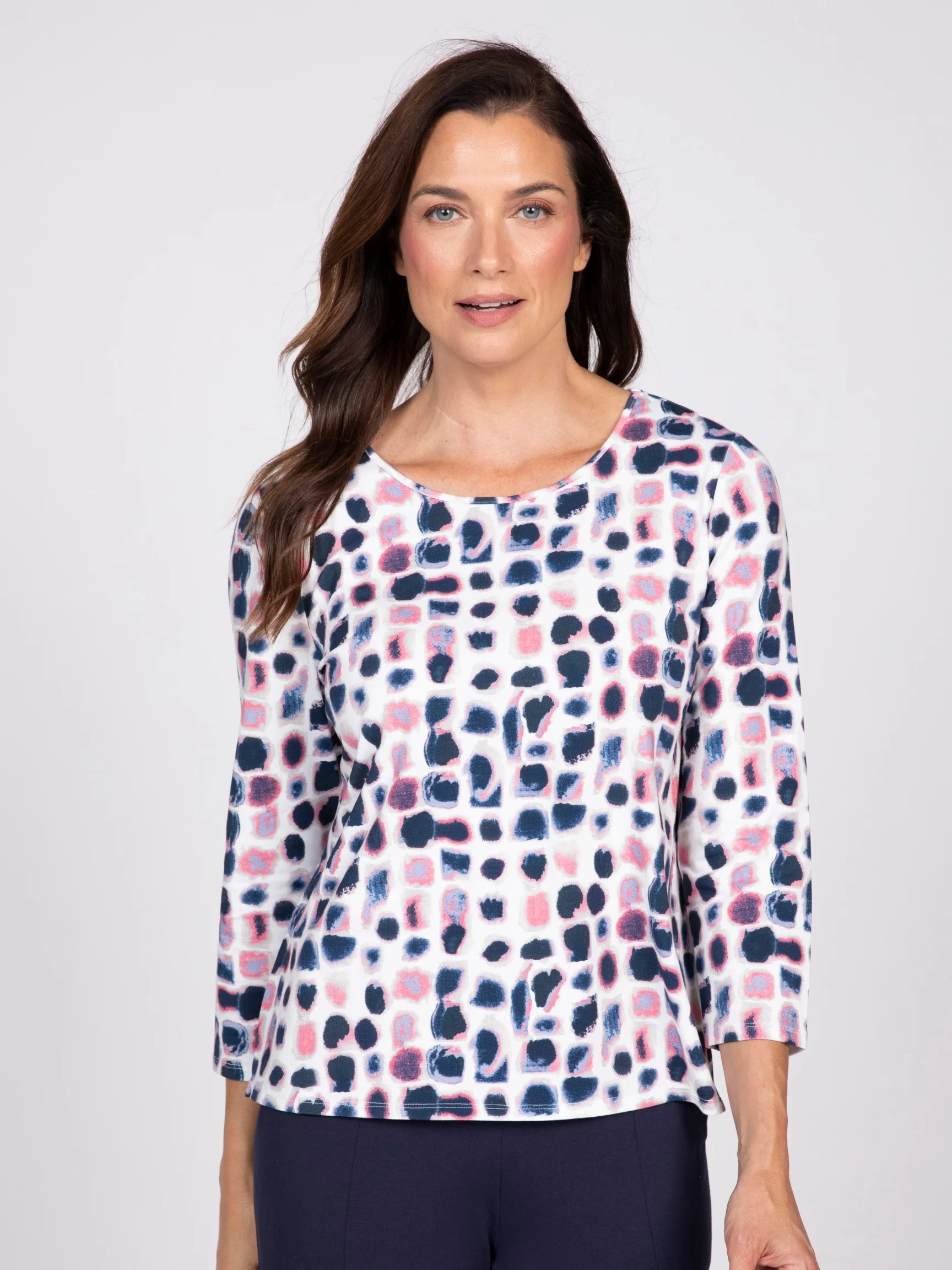 Dot Layer Tee in Azalea