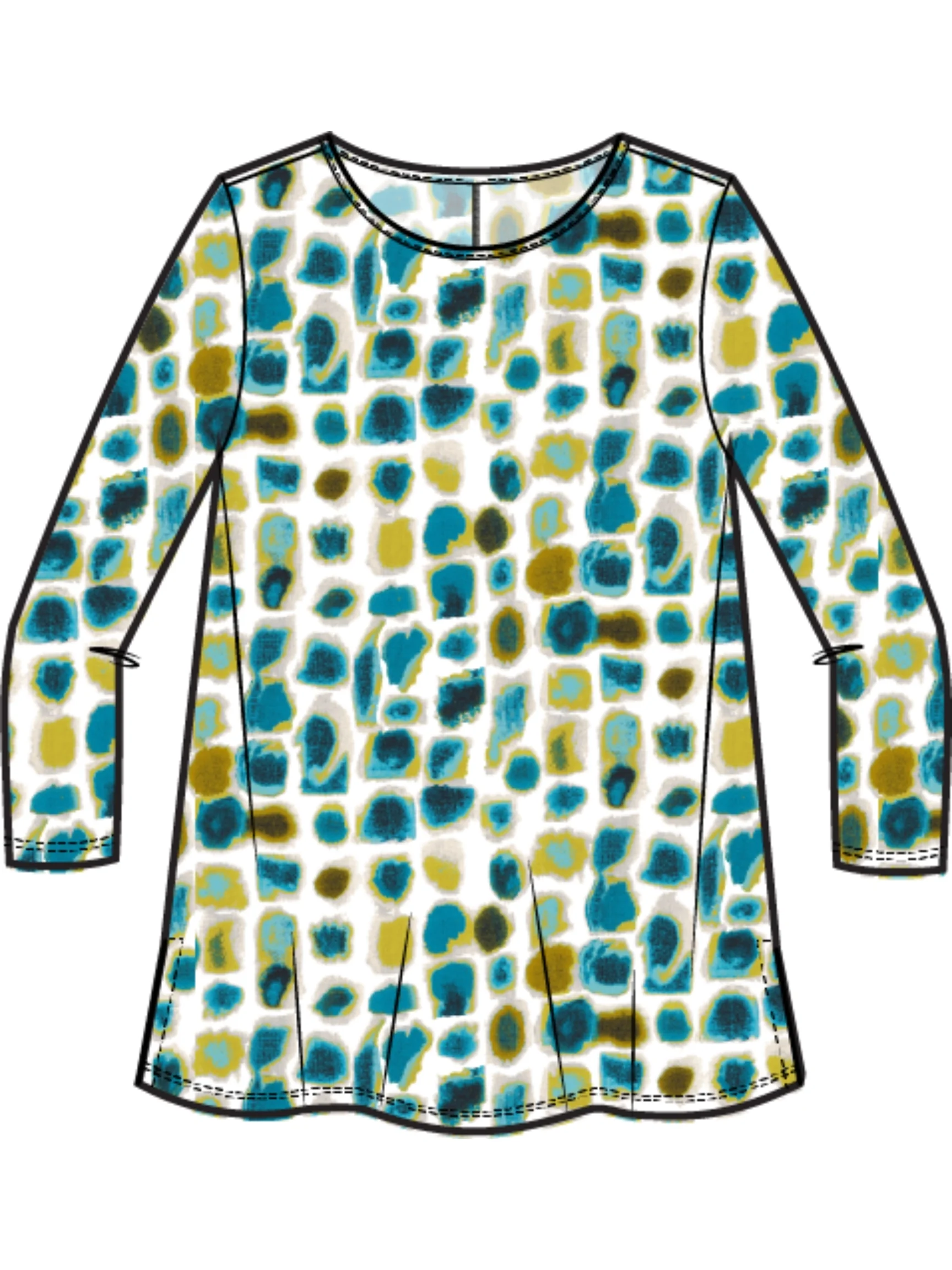 Dot Layer Tee in Peacock