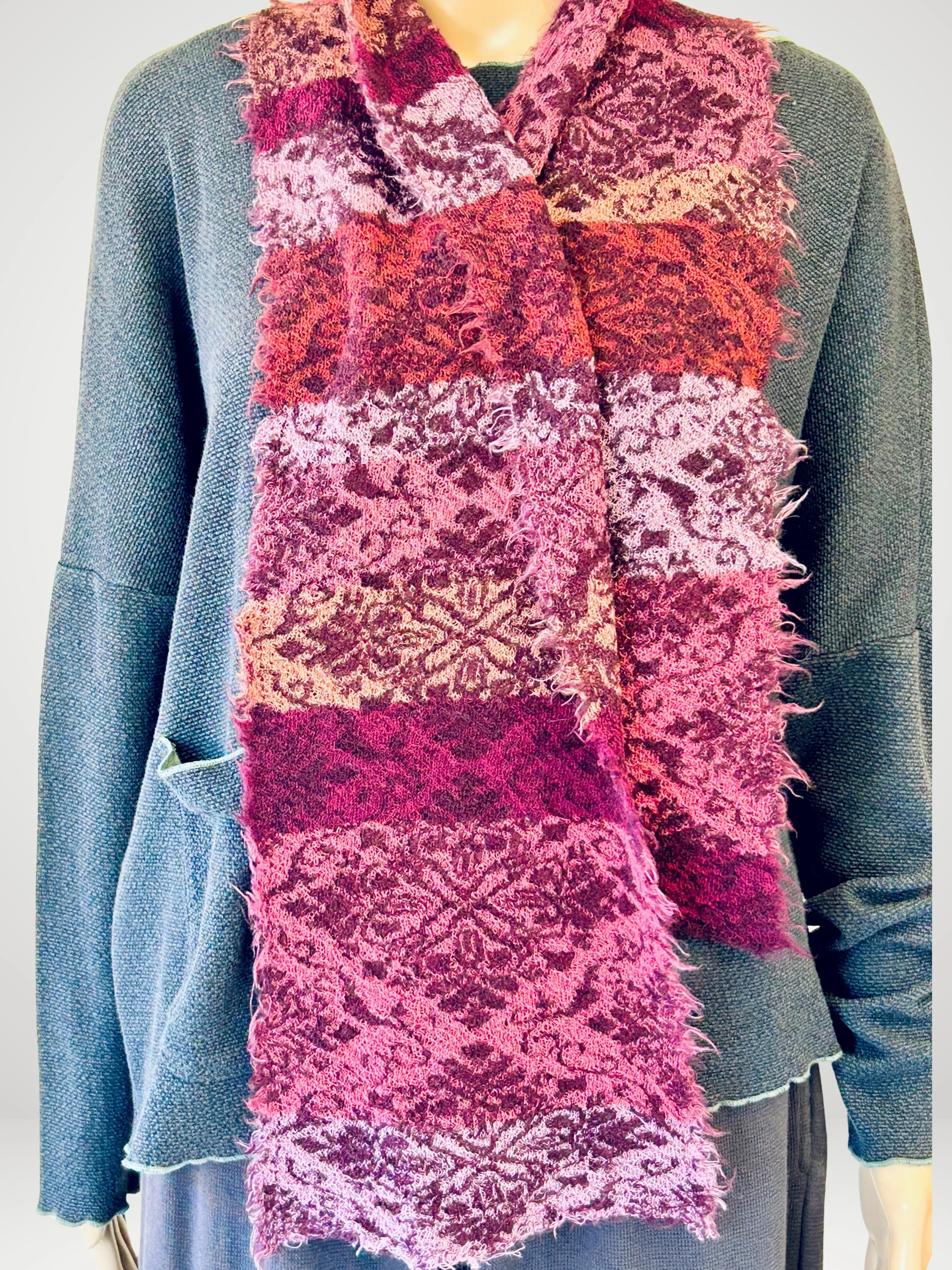 Double-Sided Scarf in Wine