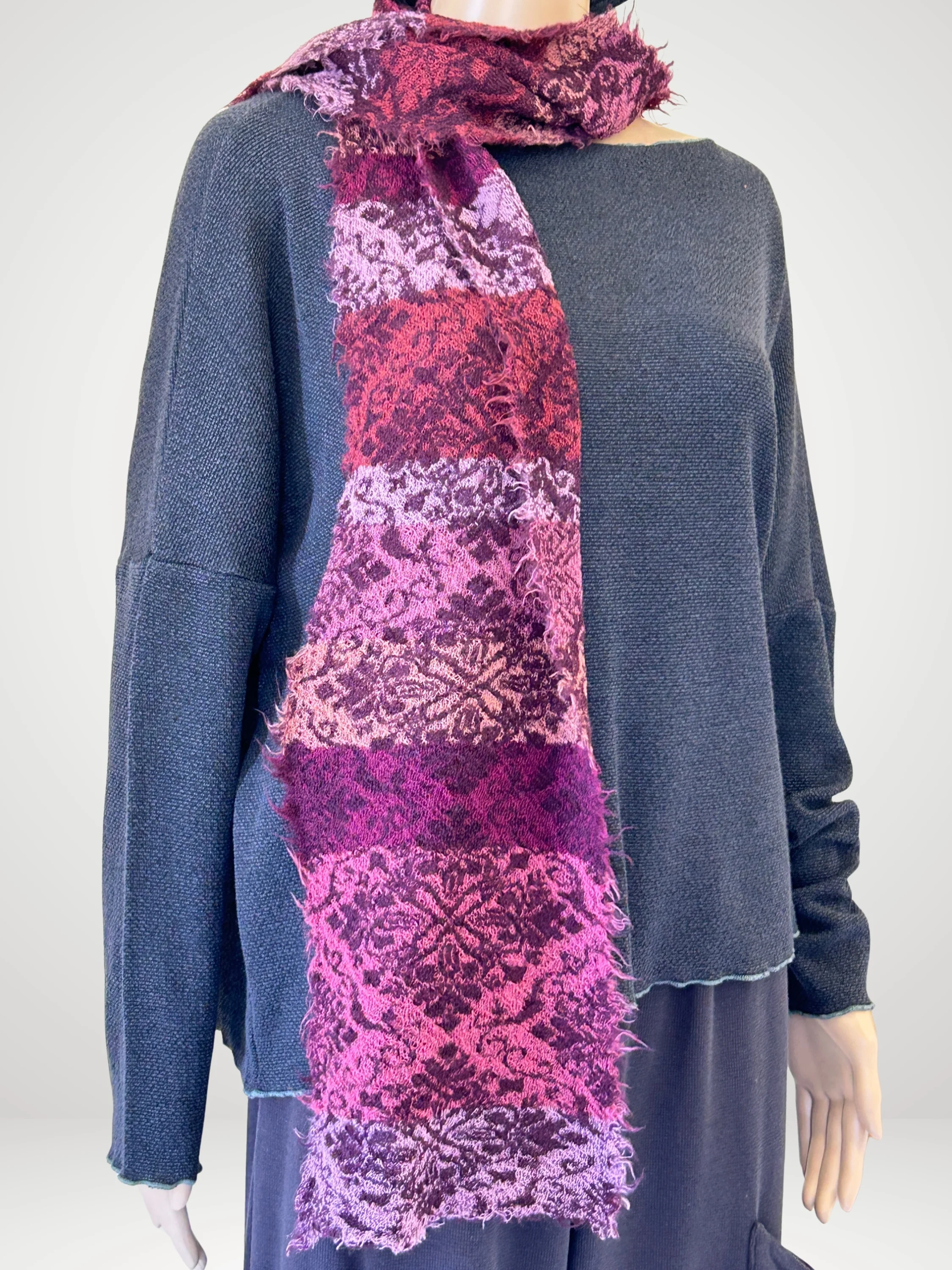 Double-Sided Scarf in Wine