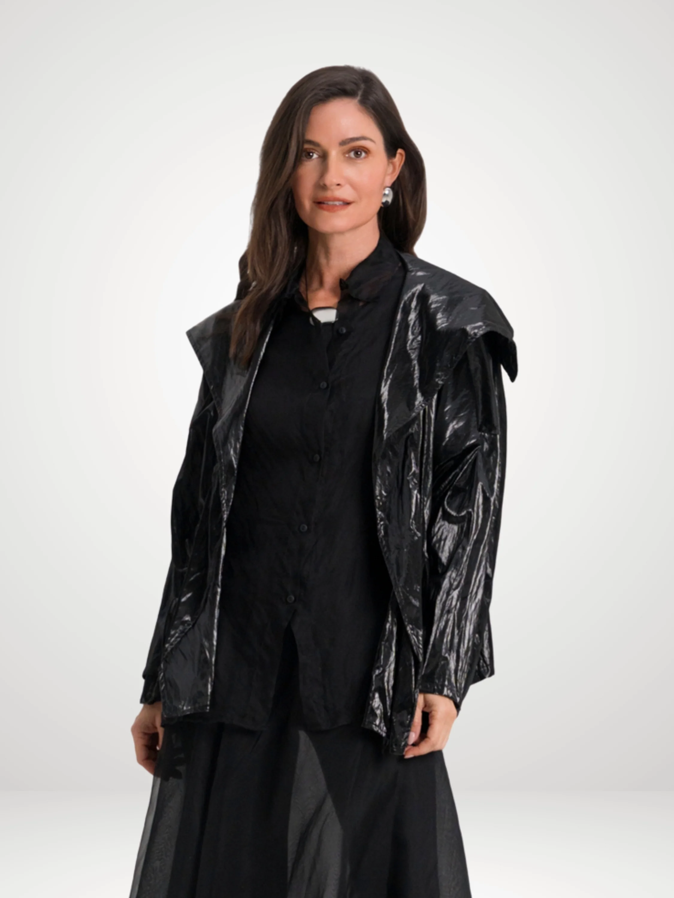 Drawstring Jacket in Black