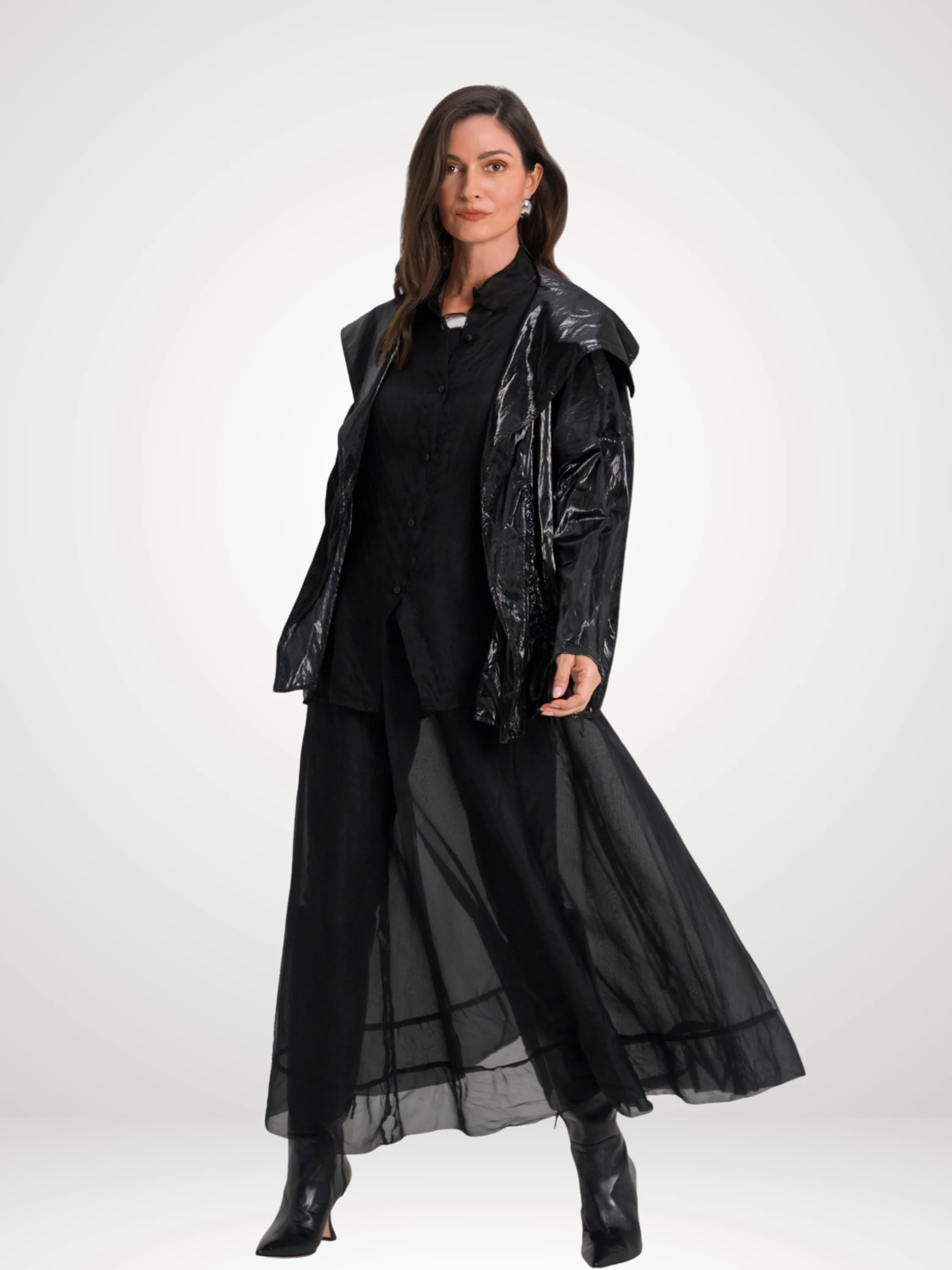 Drawstring Jacket in Black