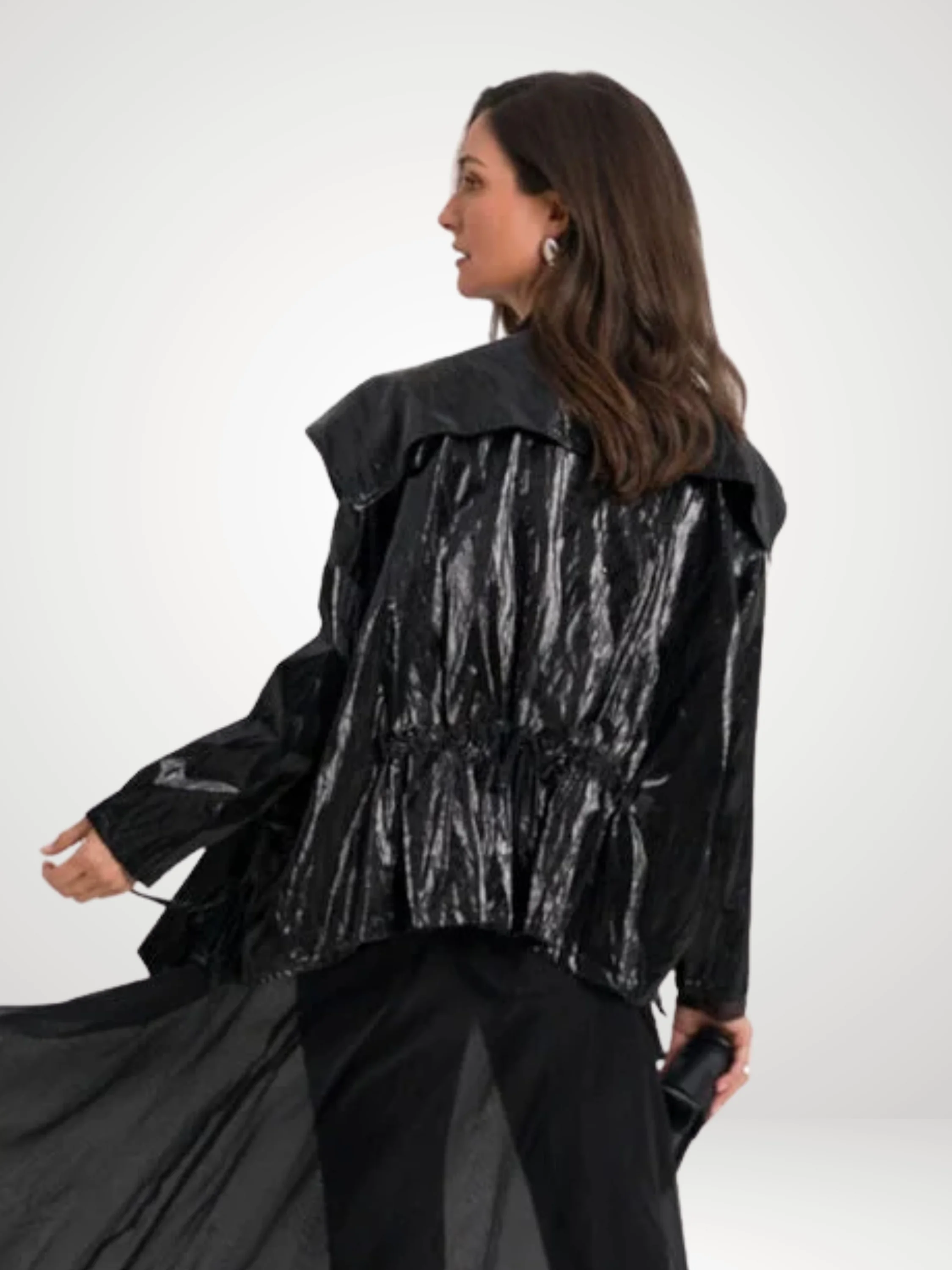 Drawstring Jacket in Black