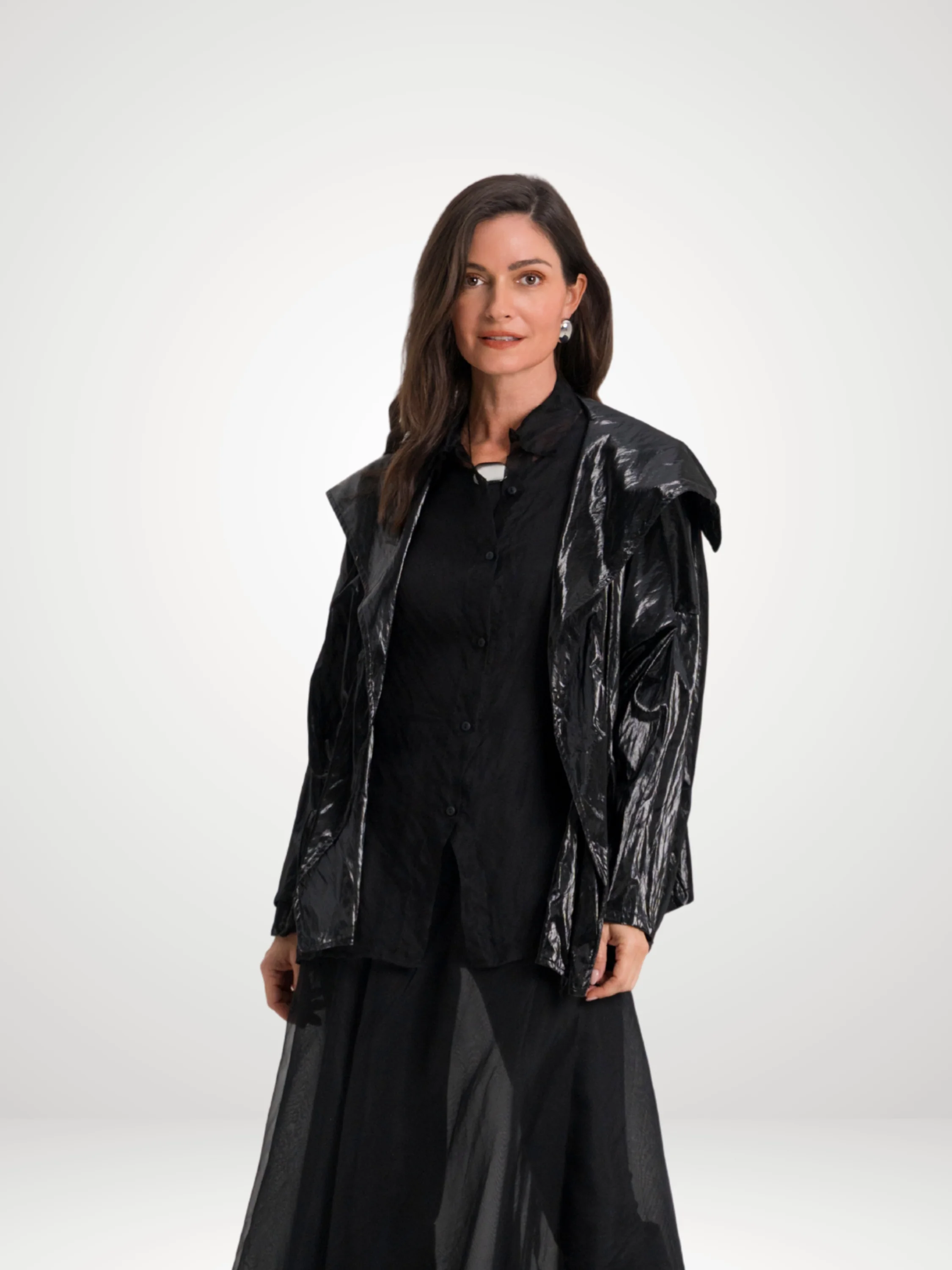 Drawstring Jacket in Black