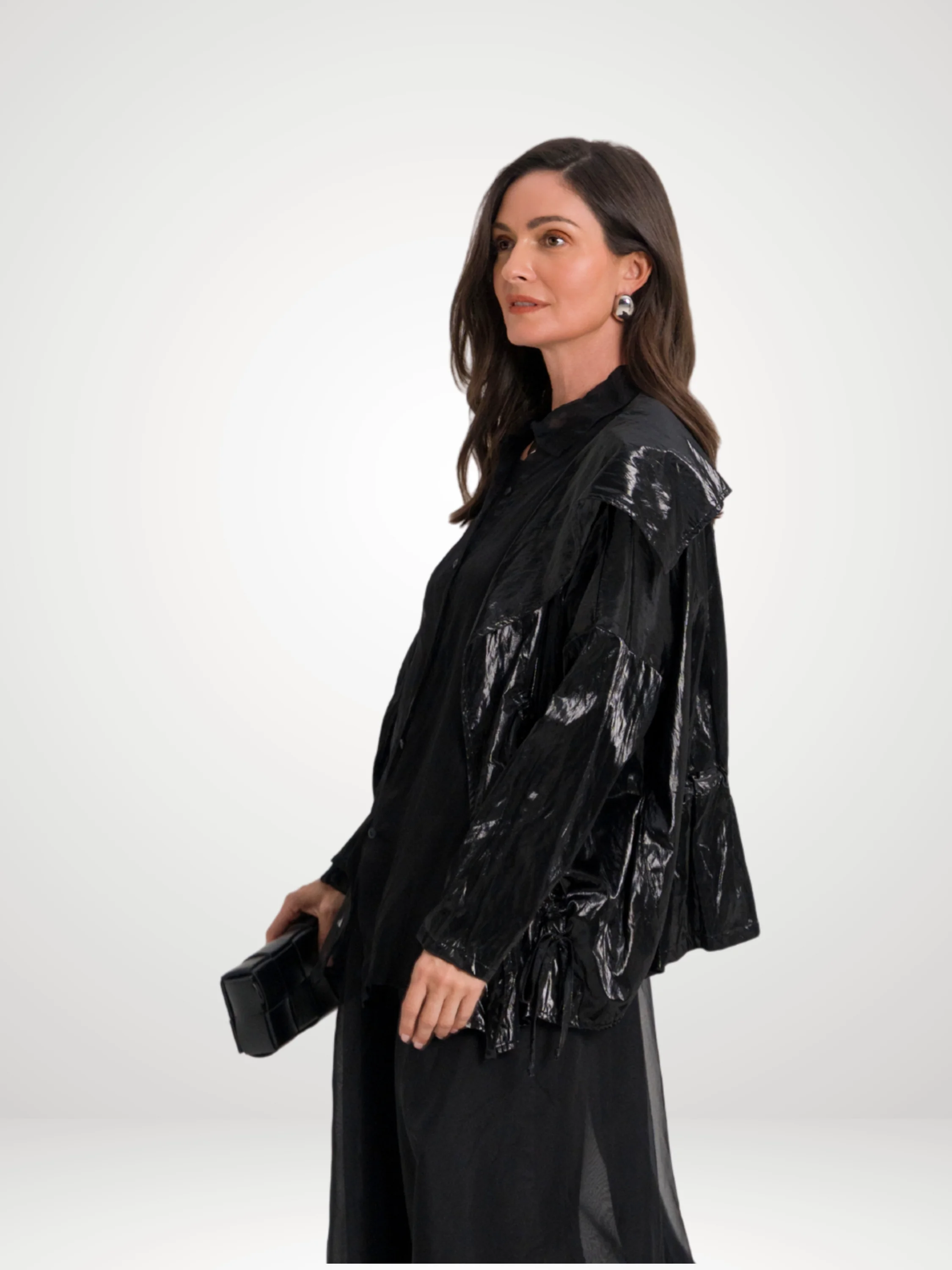 Drawstring Jacket in Black