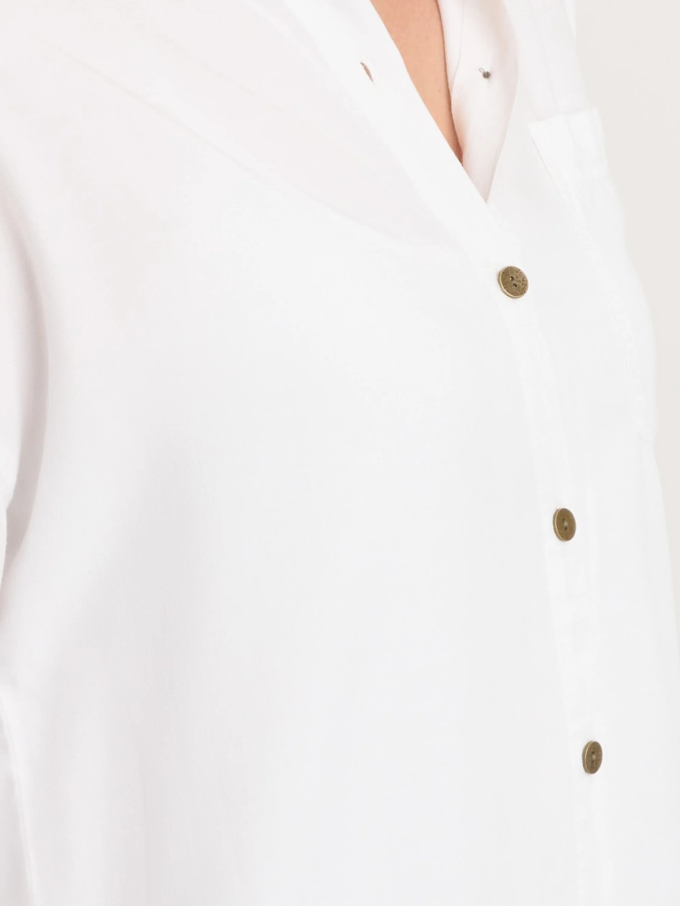 Dusten Button Top in White