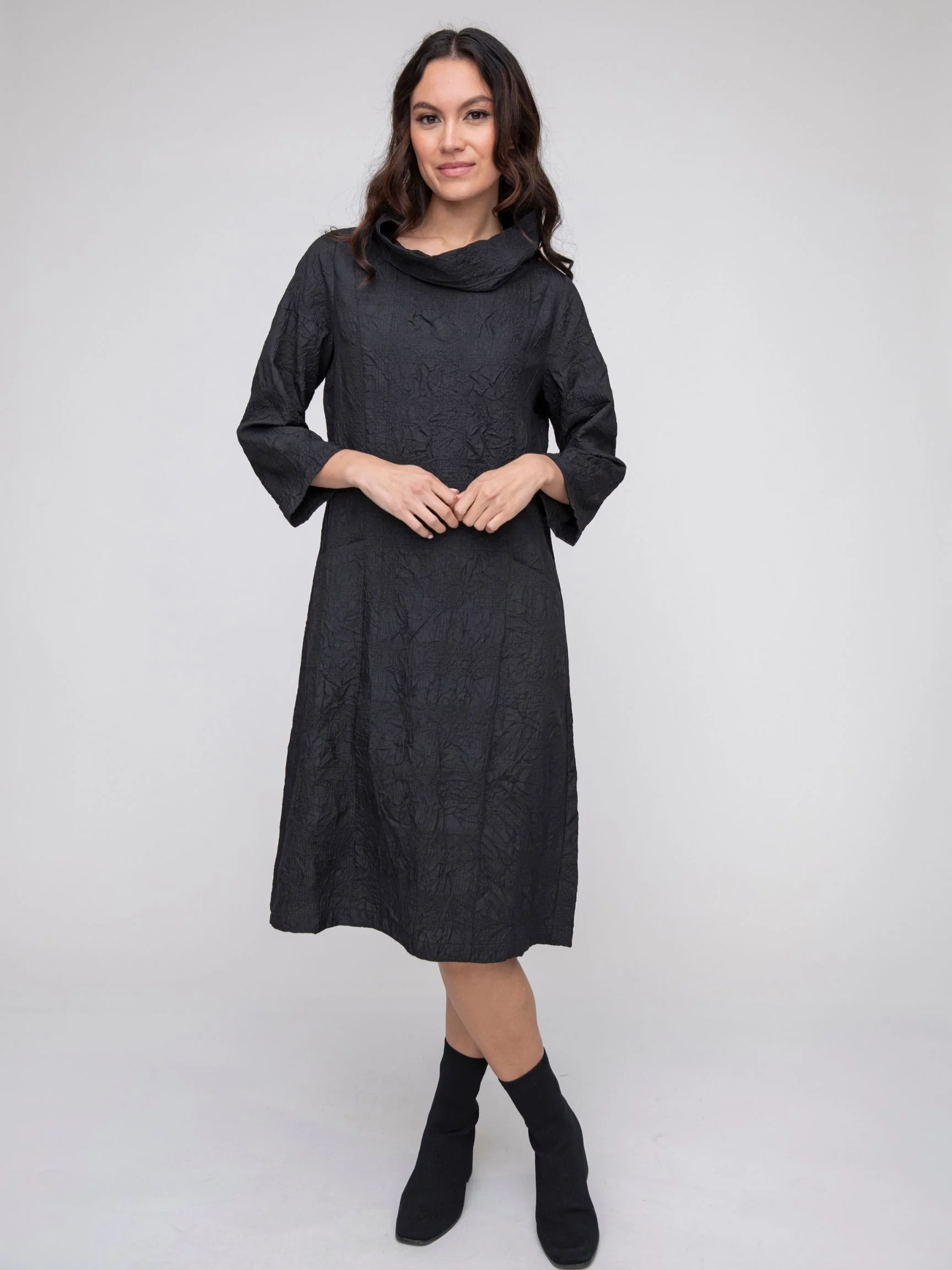Easy Cowl Dress in Black