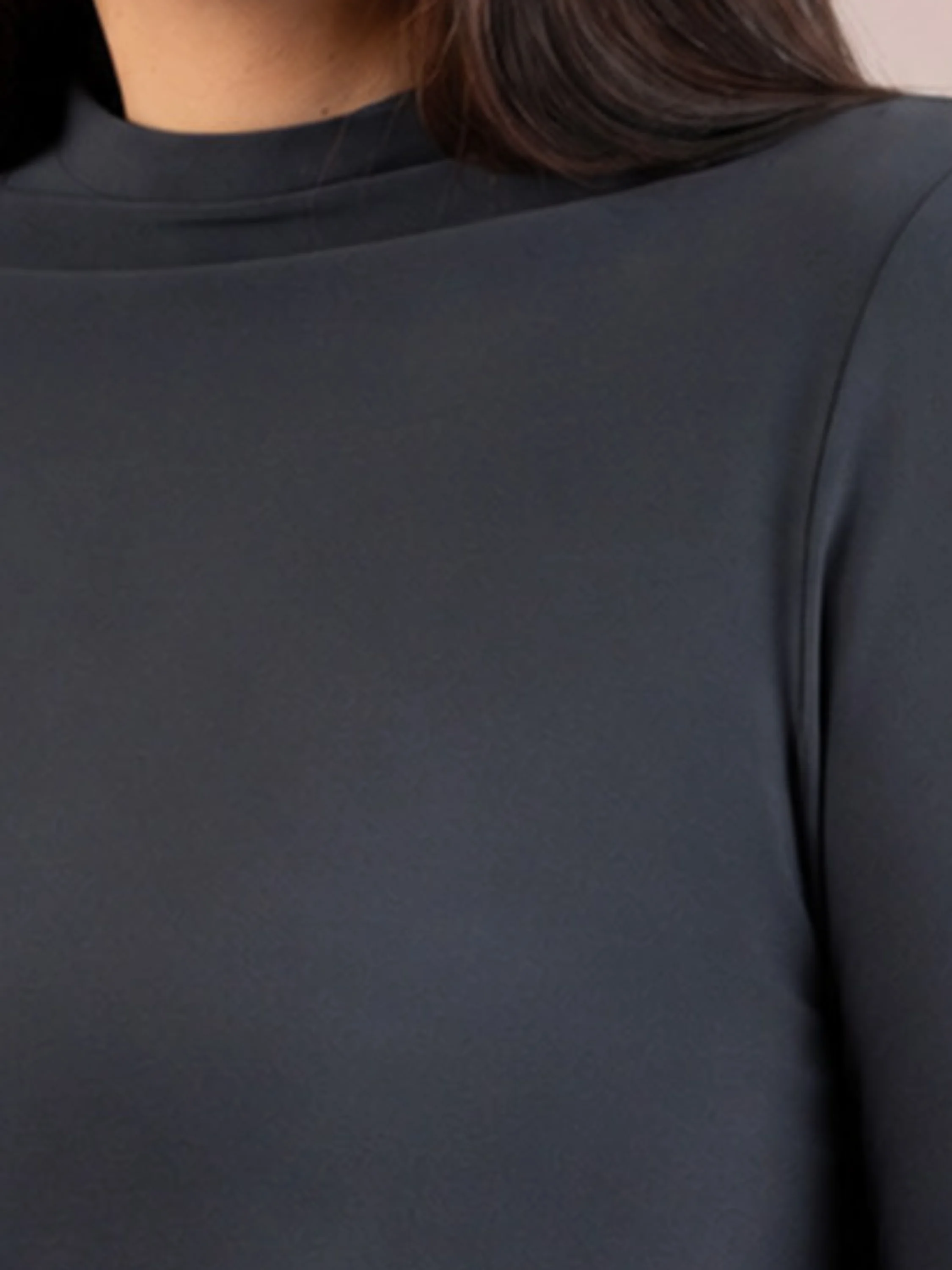 Echo Mock Neck Top in Graphite