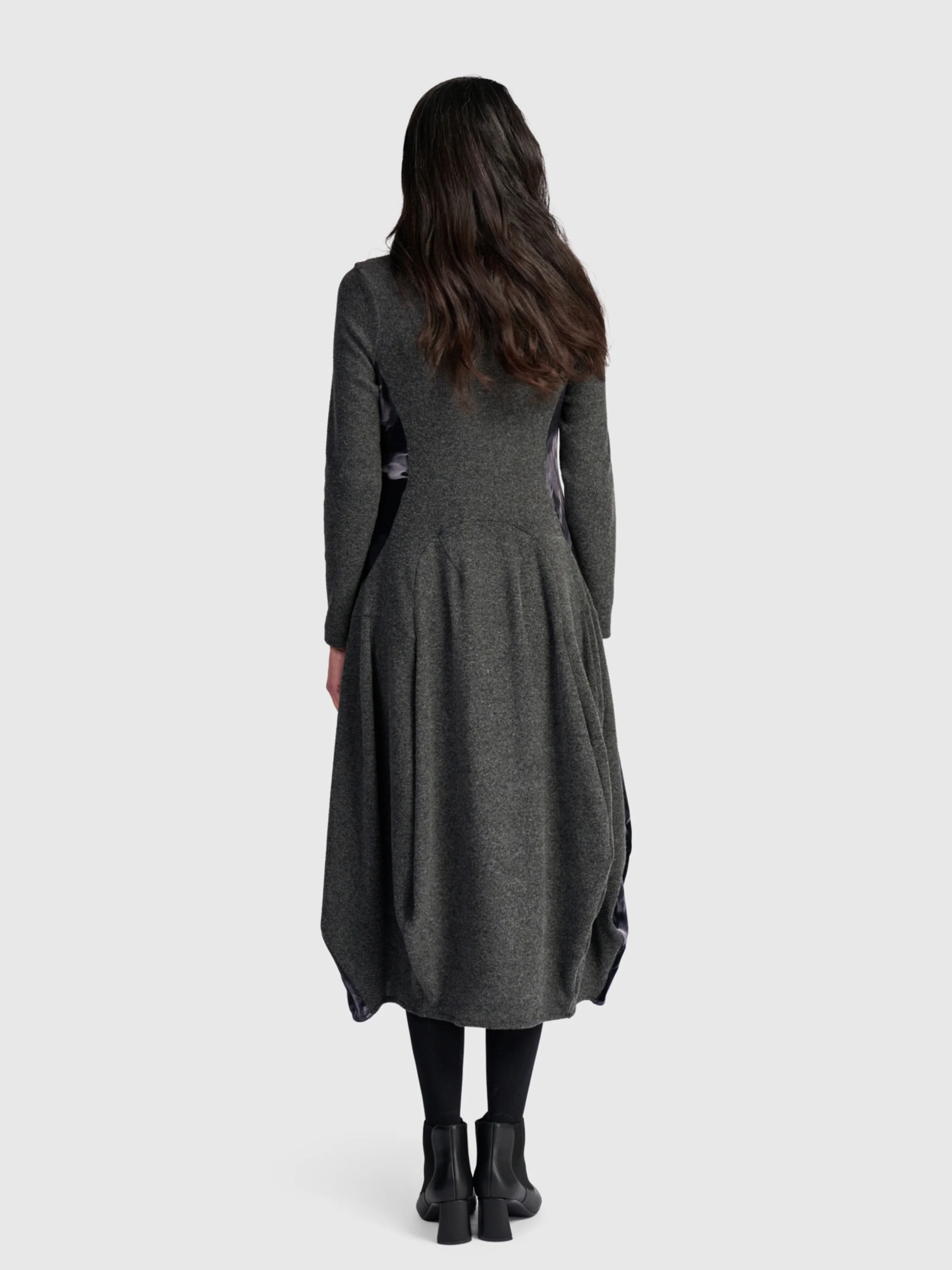 Eclipse Turtleneck Dress in Grey