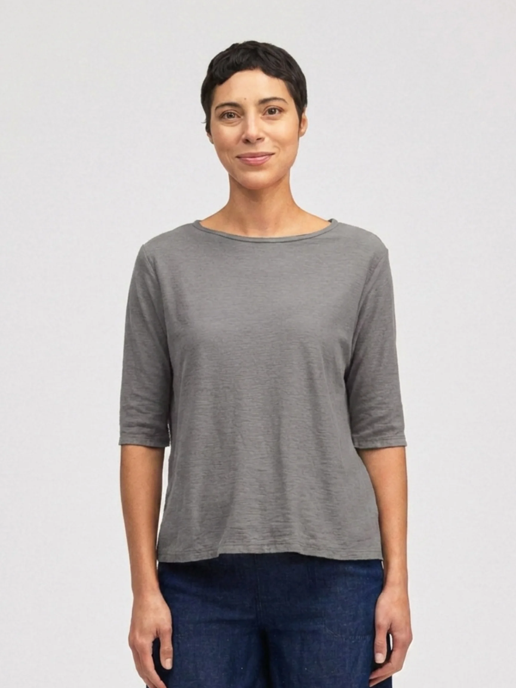 Elbow Slv Tee in Overcast
