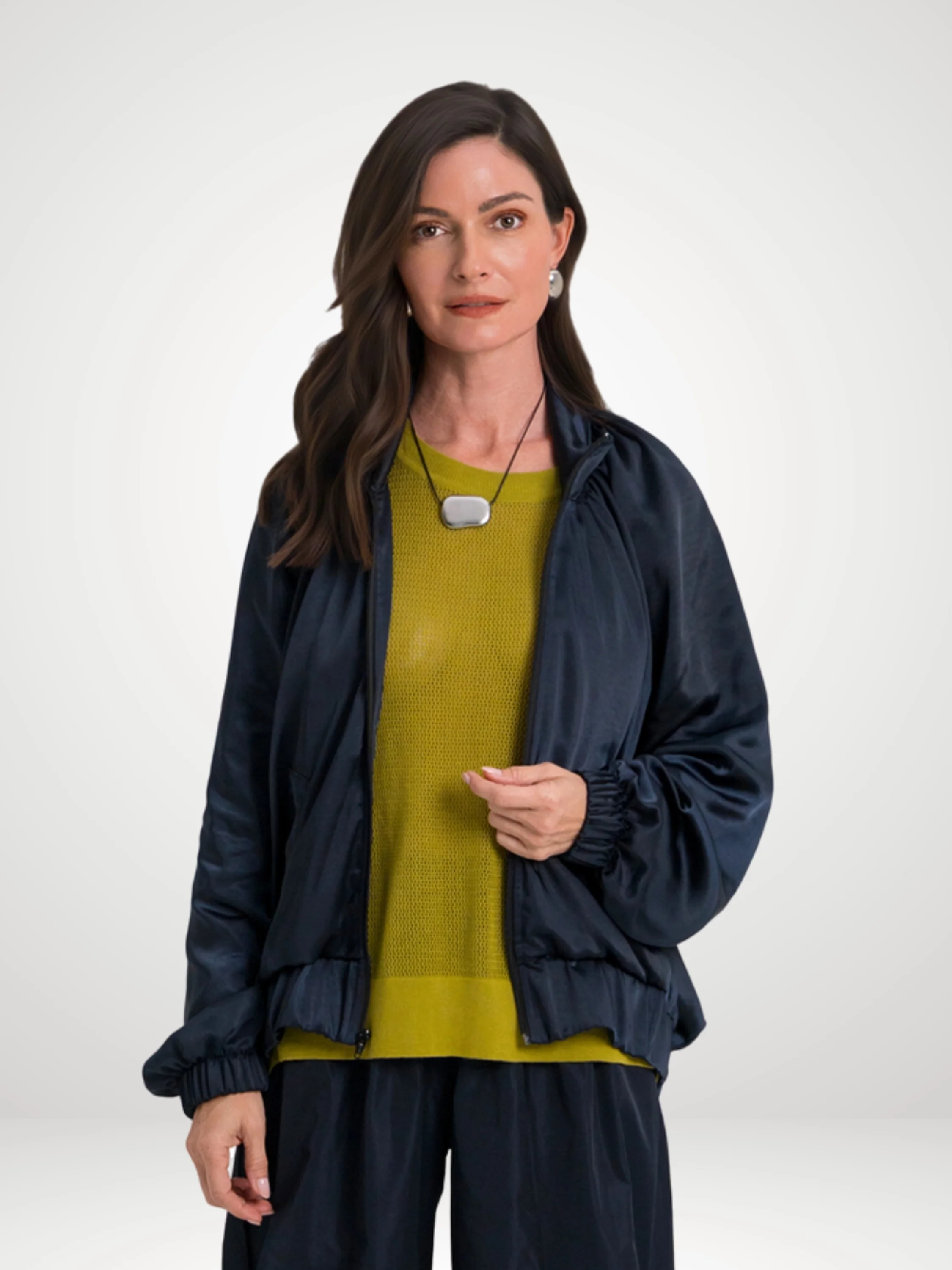 Evening Bomber Jacket in Midnight