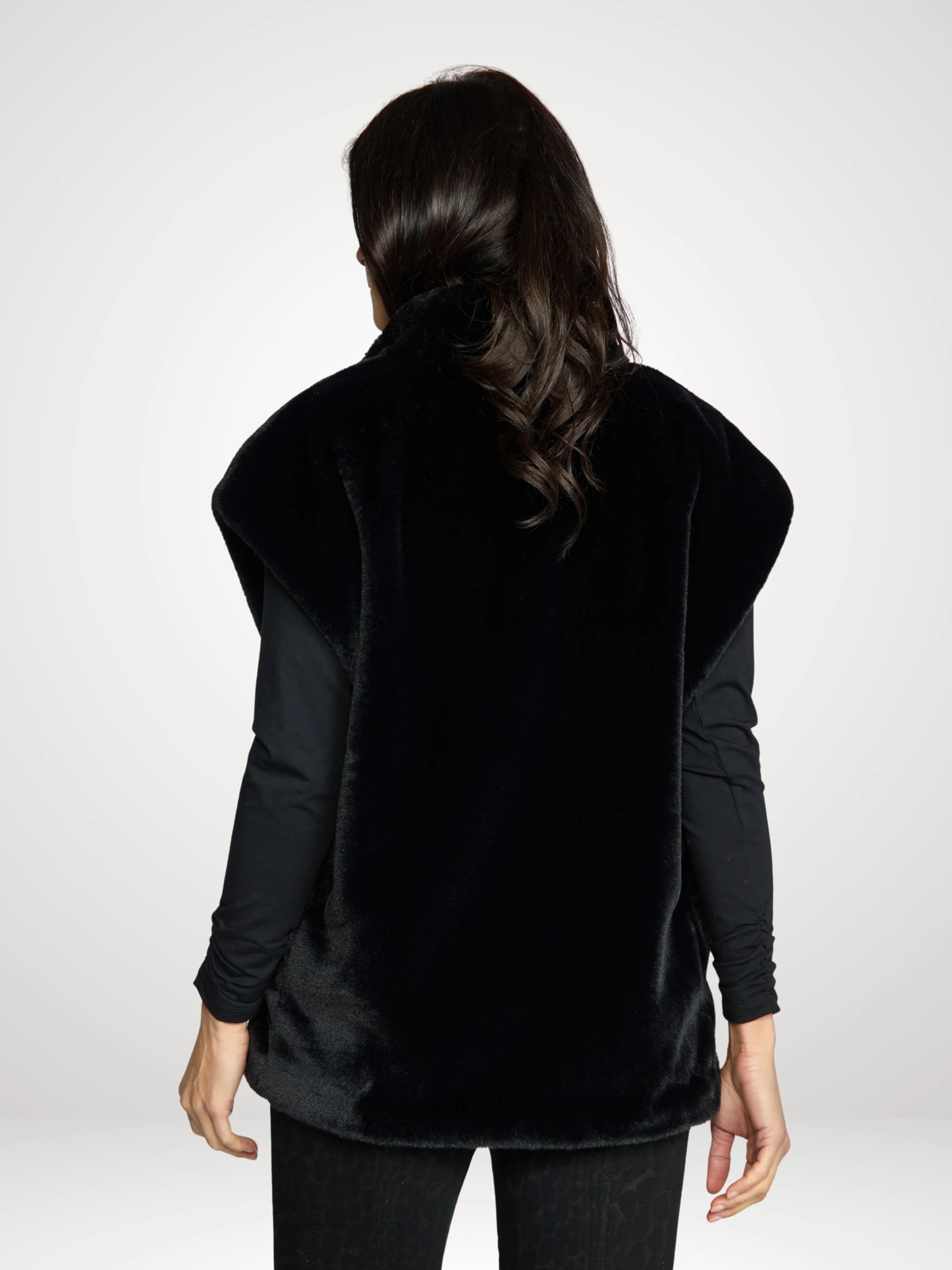 Faux Fur Stellar Vest in Black