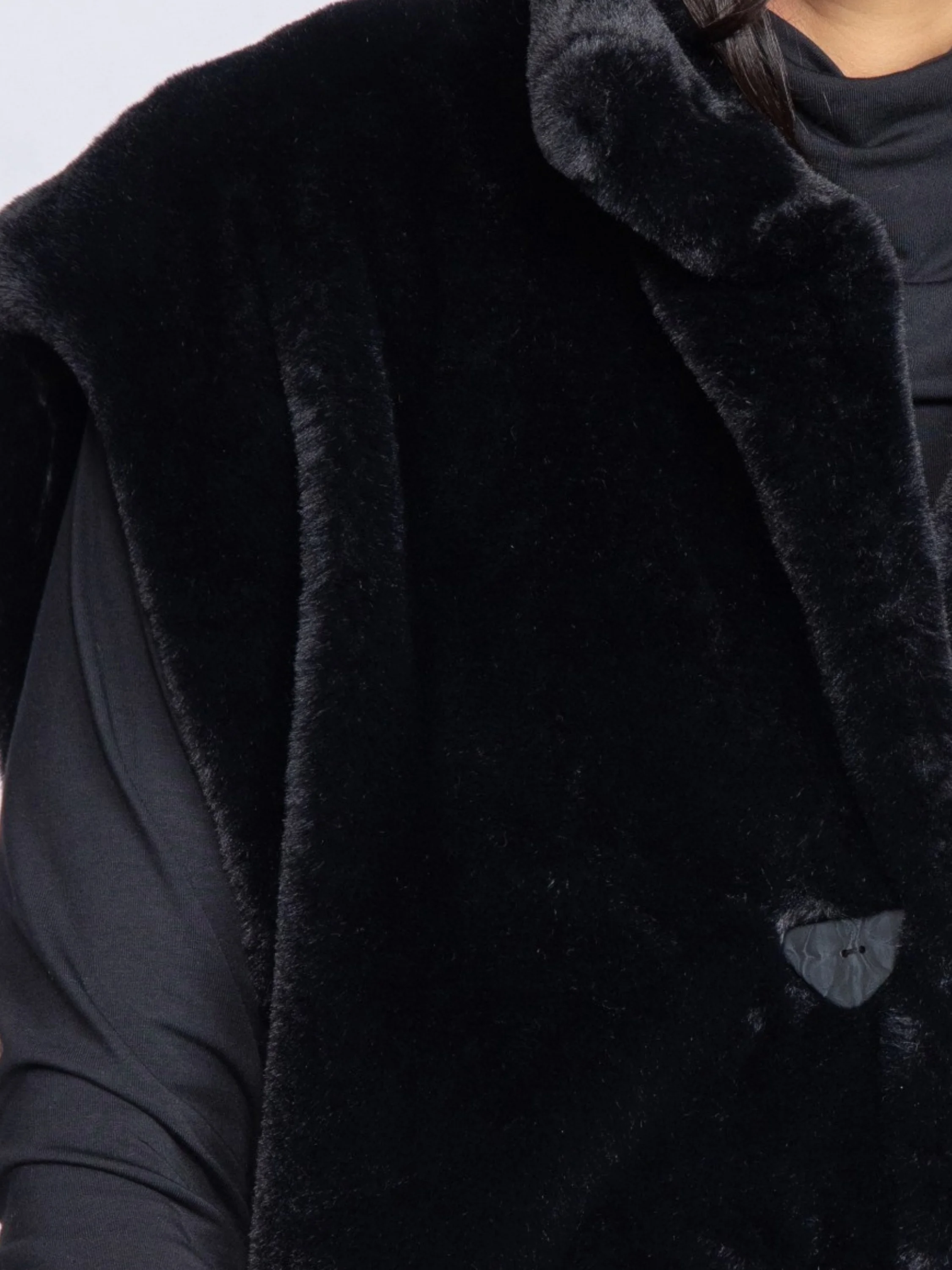 Faux Fur Stellar Vest in Black