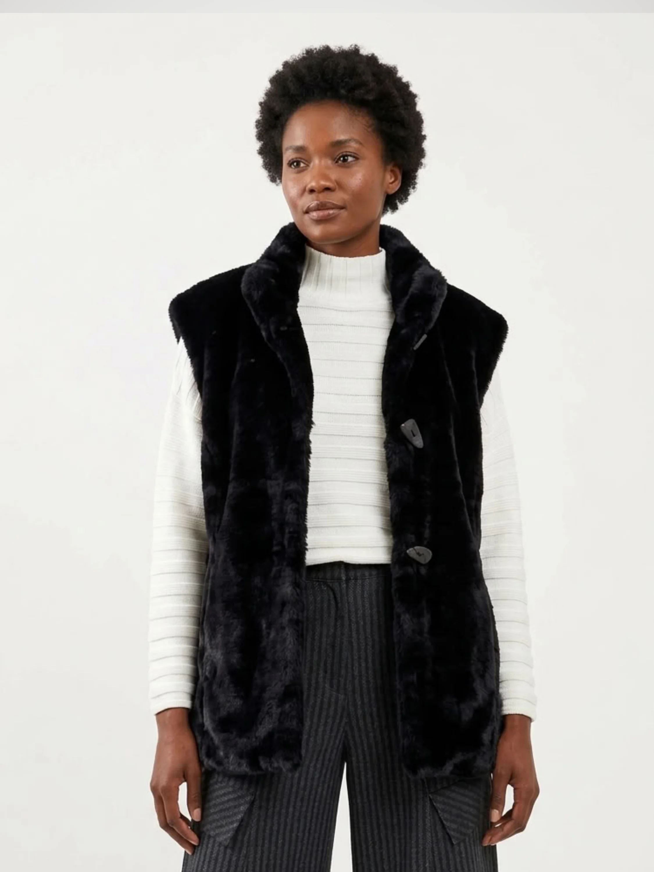 Faux Fur Stellar Vest in Black