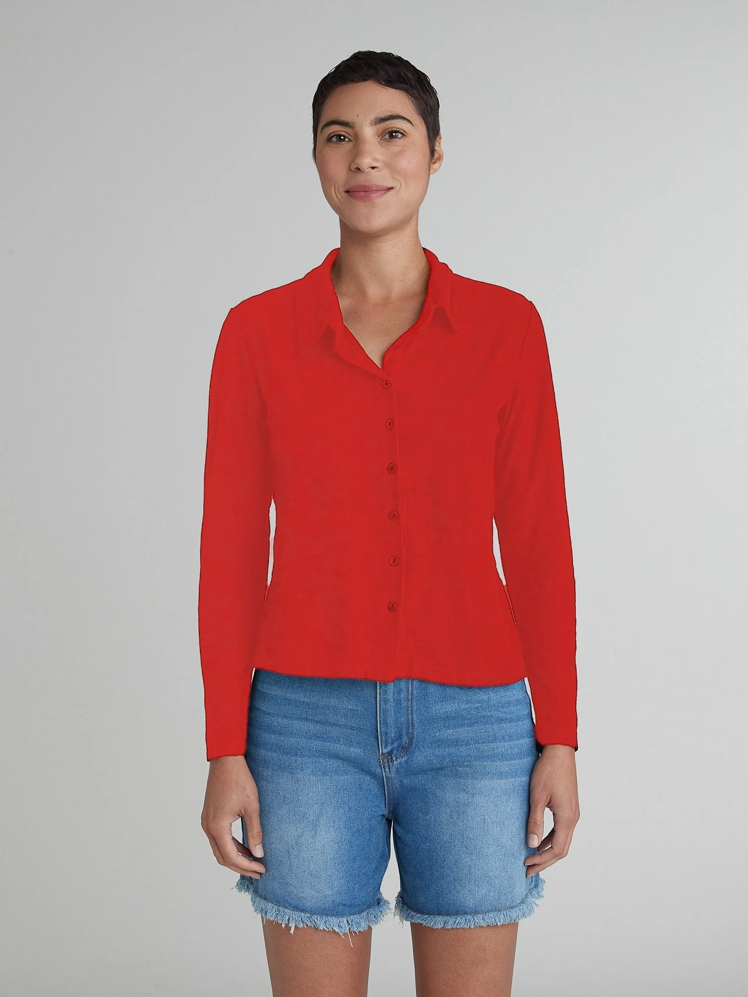 Fitted Shirt in Harbor Red