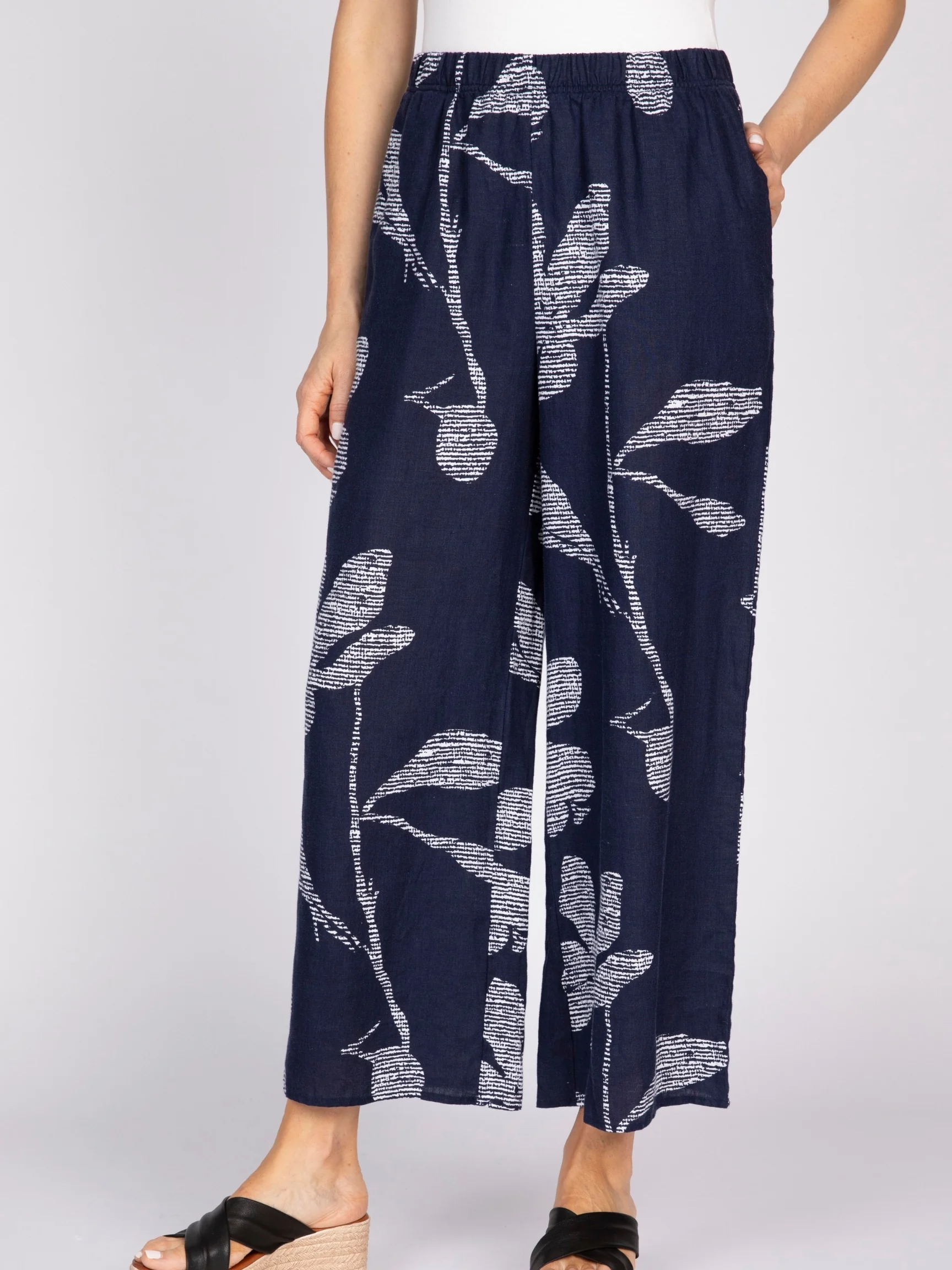 Floral Garden Flood in Navy