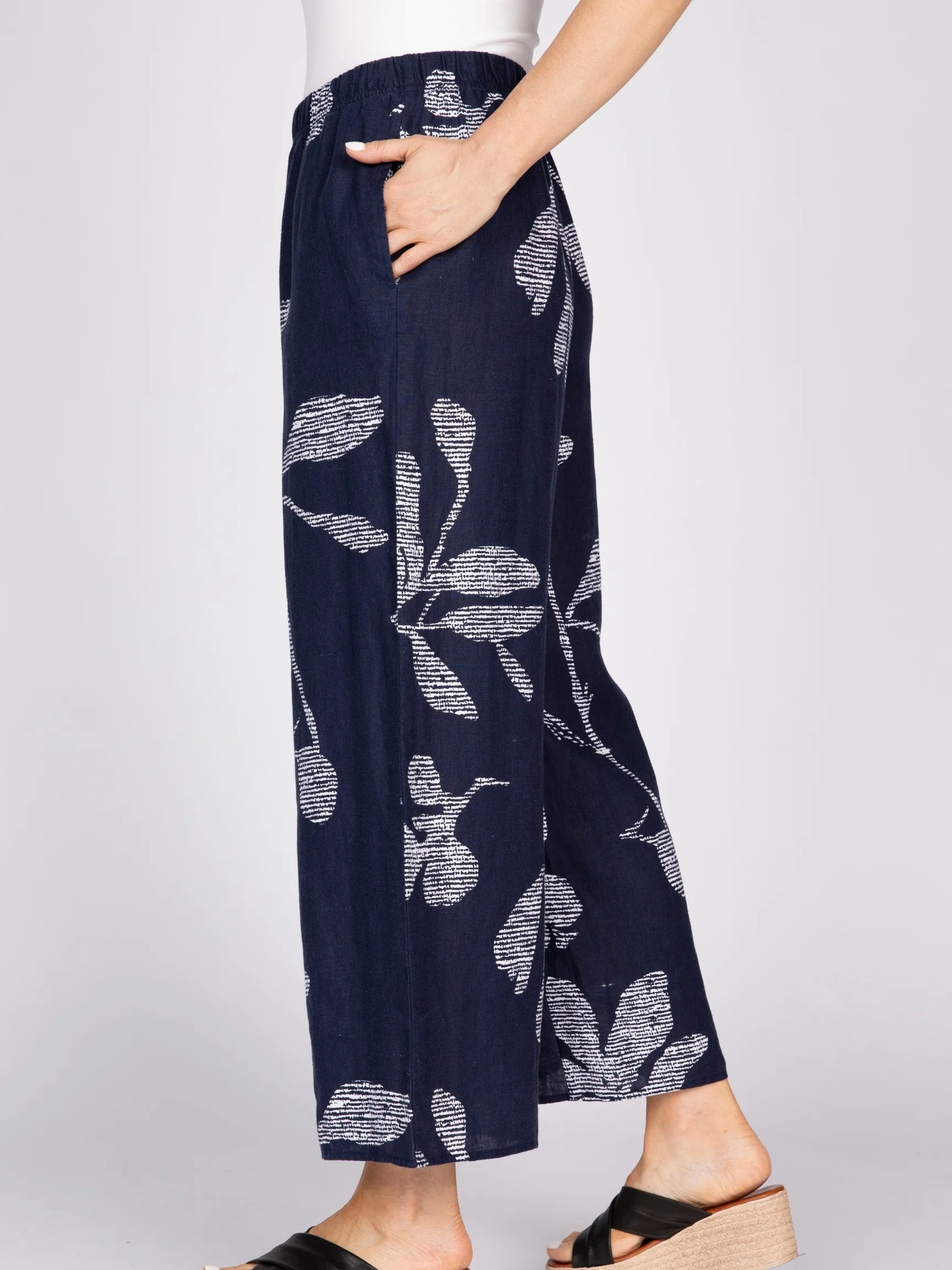 Floral Garden Flood in Navy