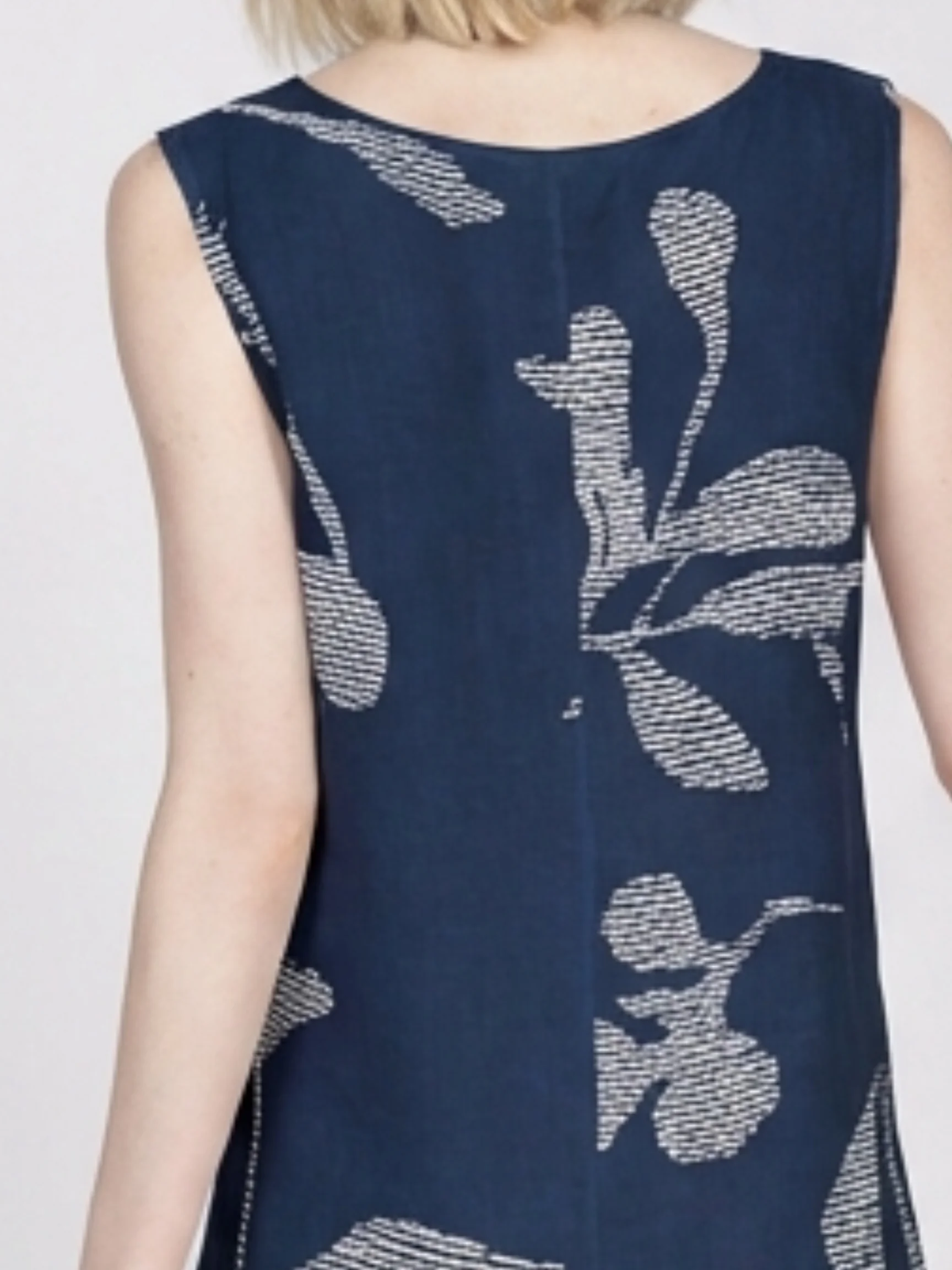 Floral Tank Dress in Navy