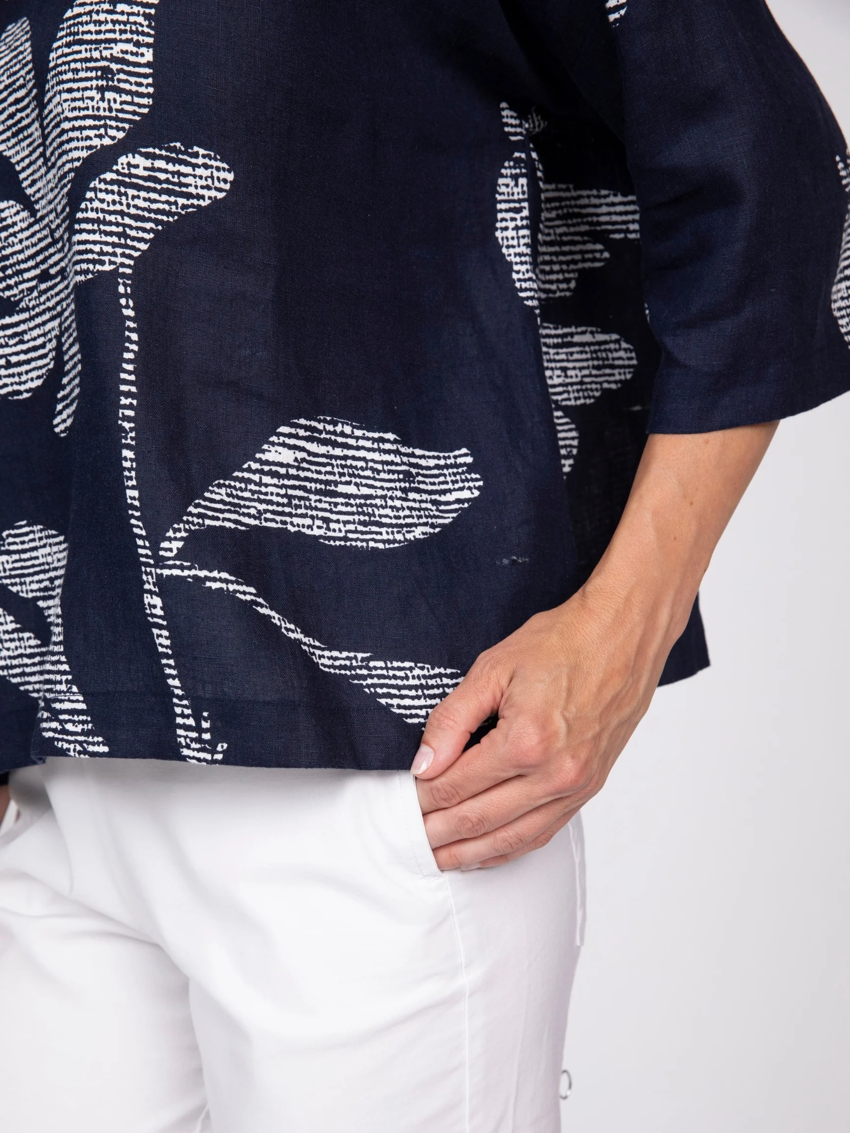 Floral Tessa Top in Navy
