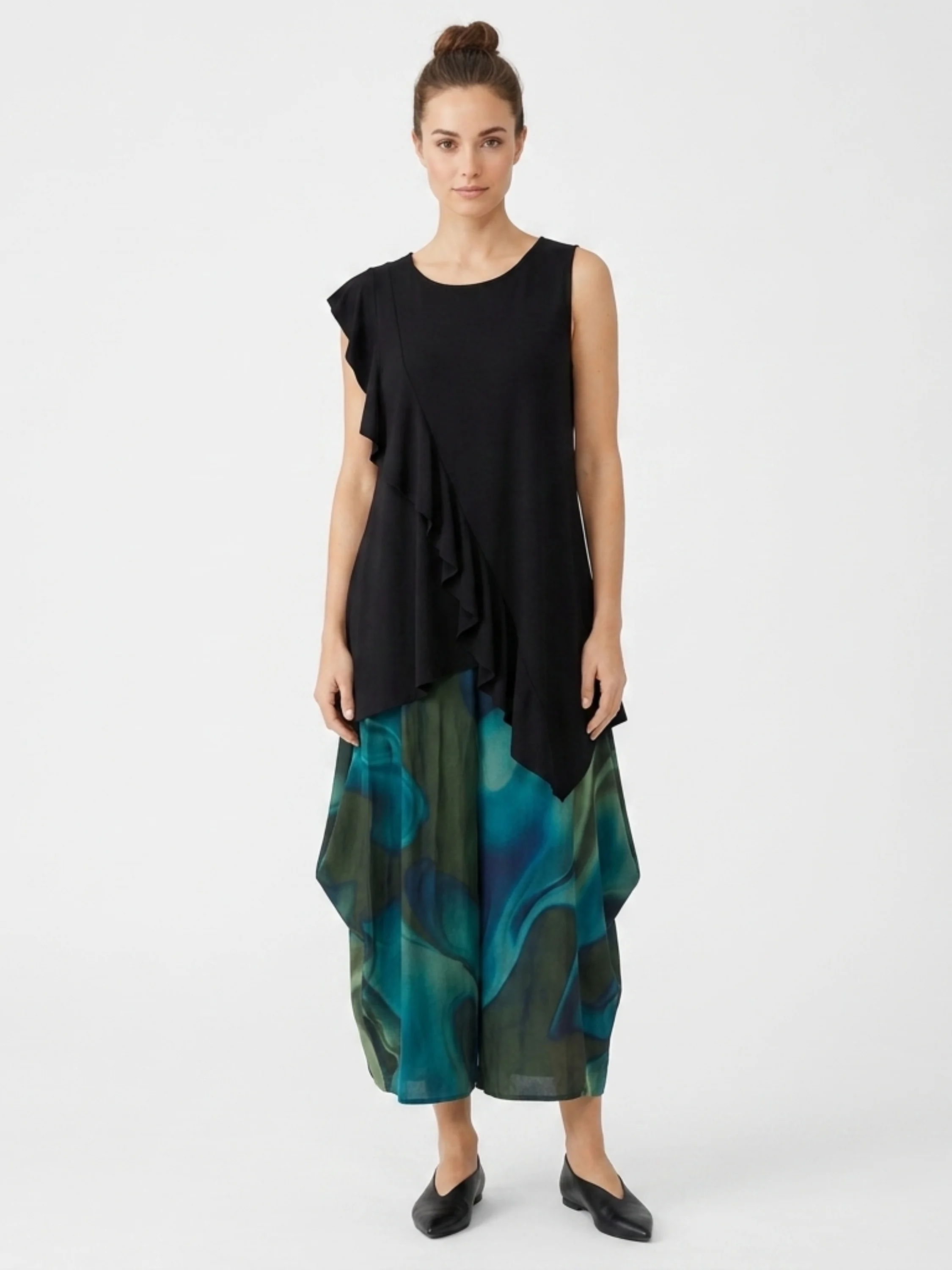 Fluid Crop Pant in Blue