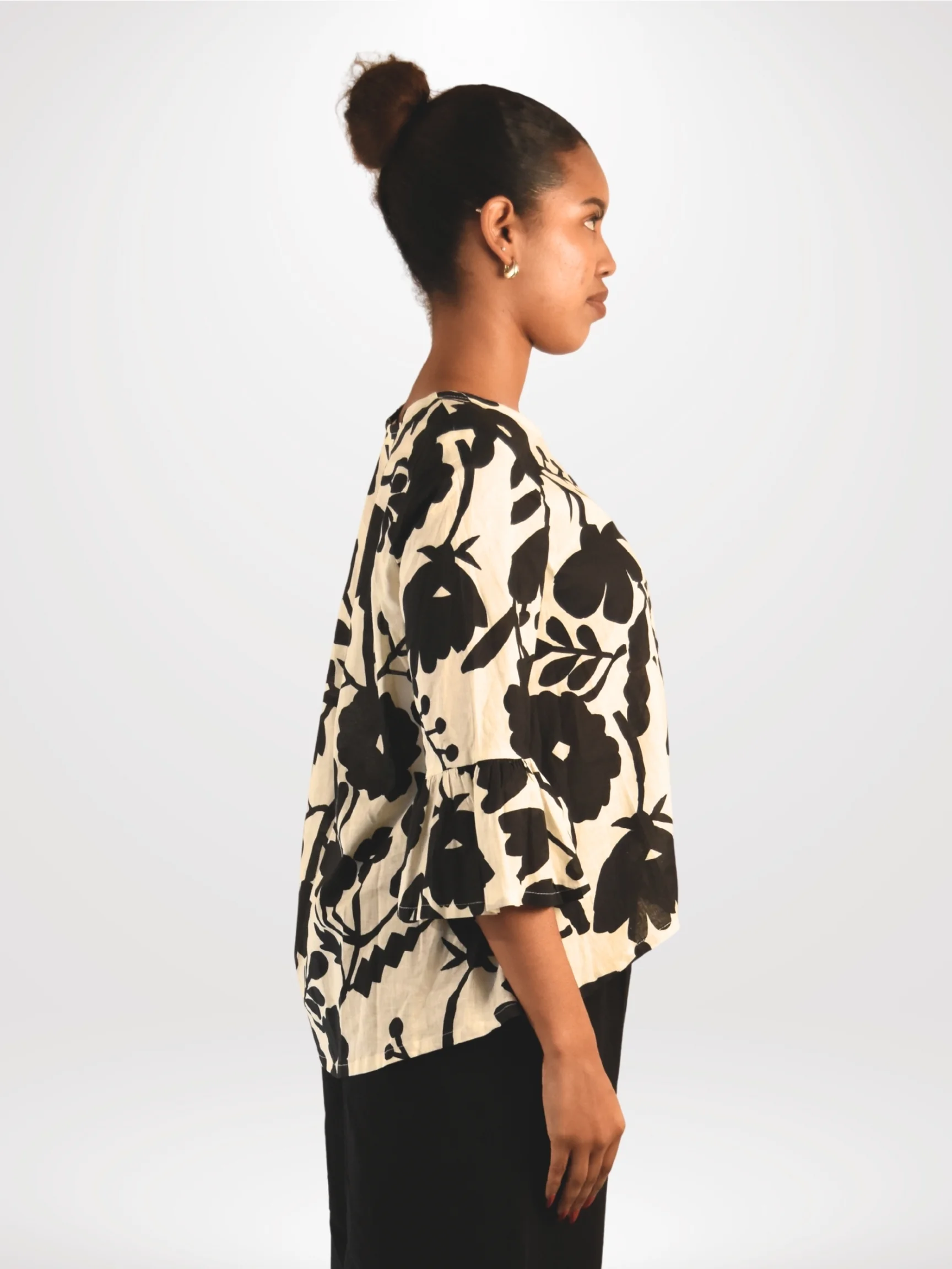 Fran Shirt in Avorio/Nero