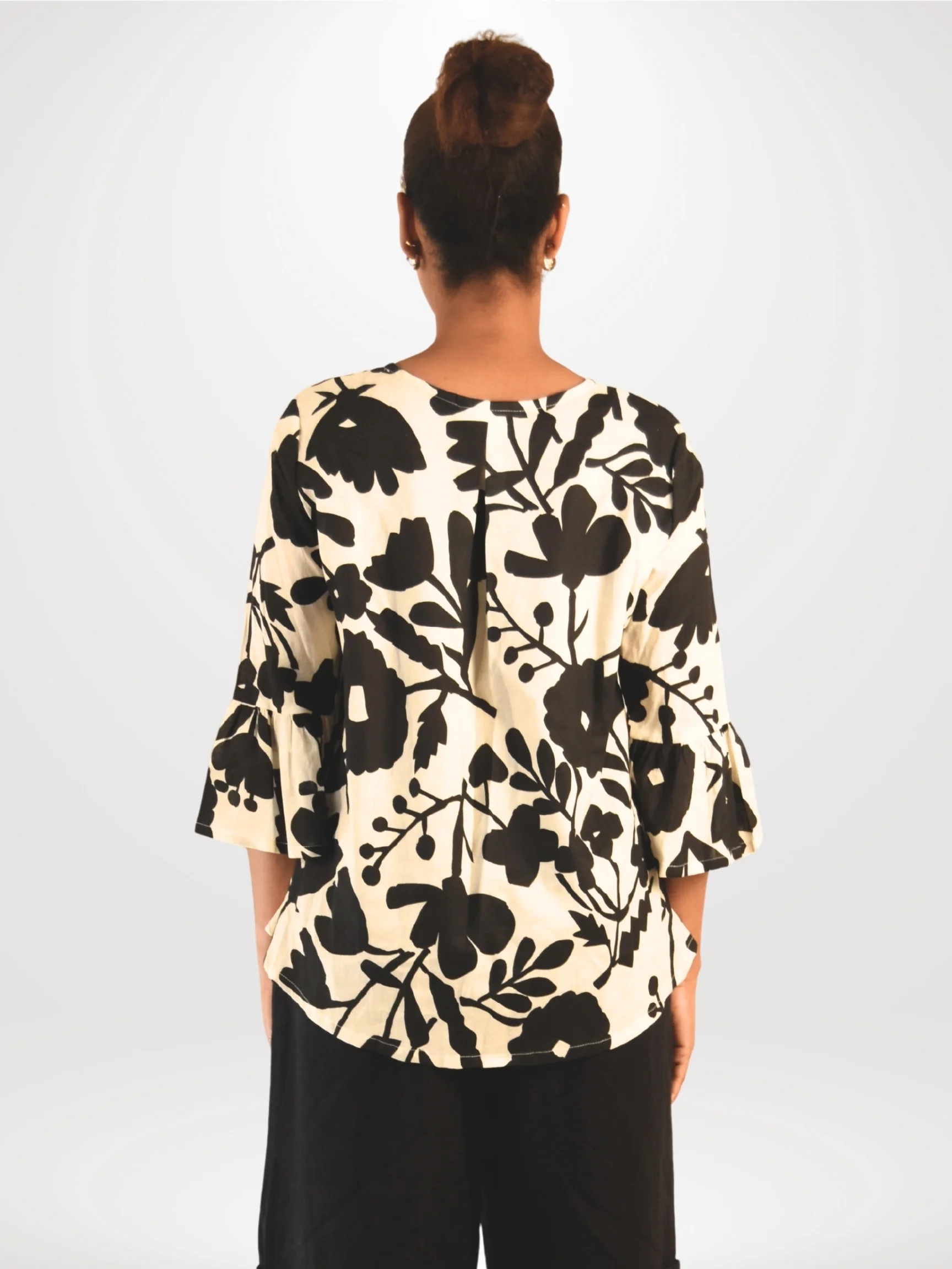 Fran Shirt in Avorio/Nero