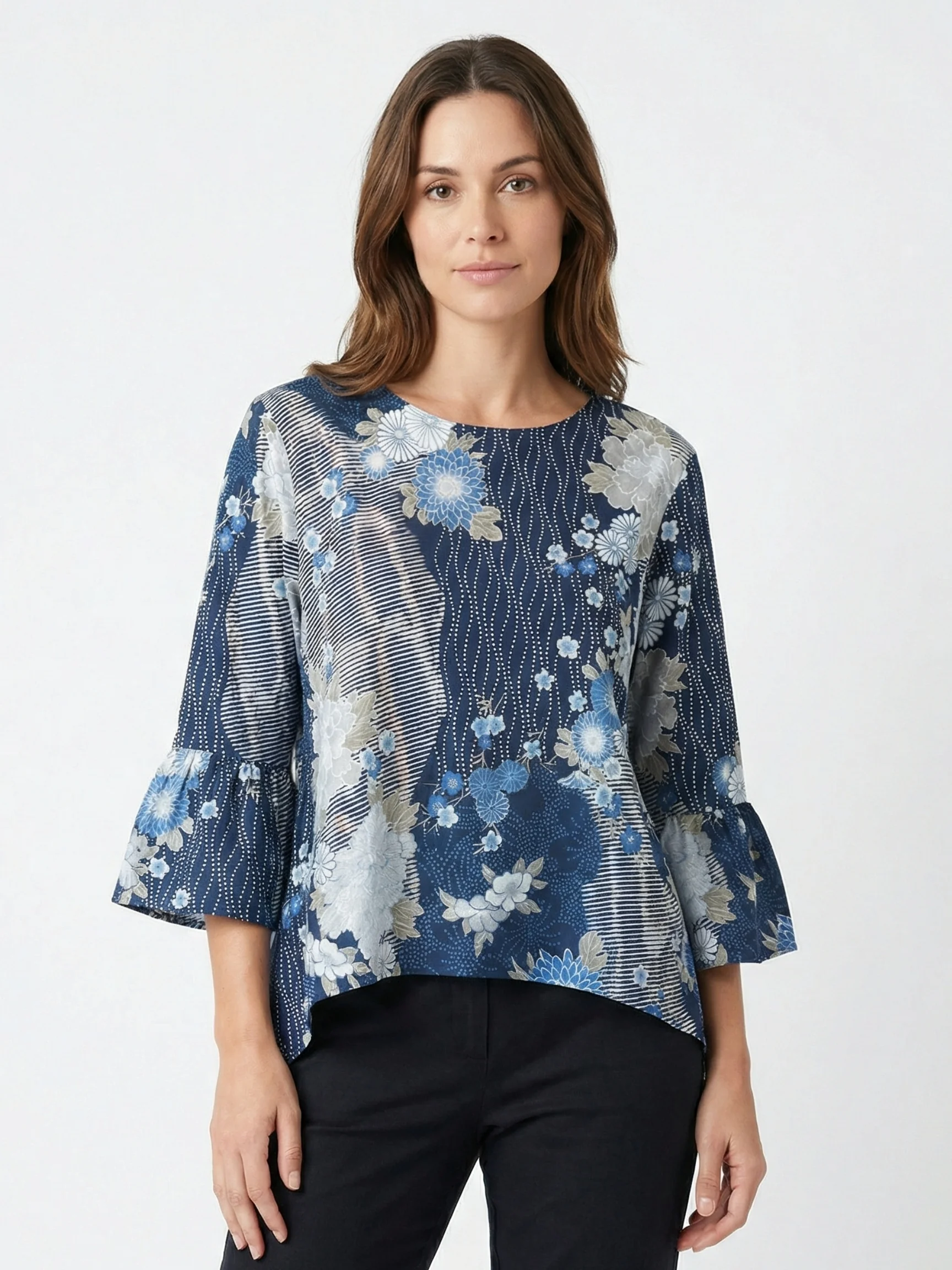 Fran Shirt in Fiori Blu