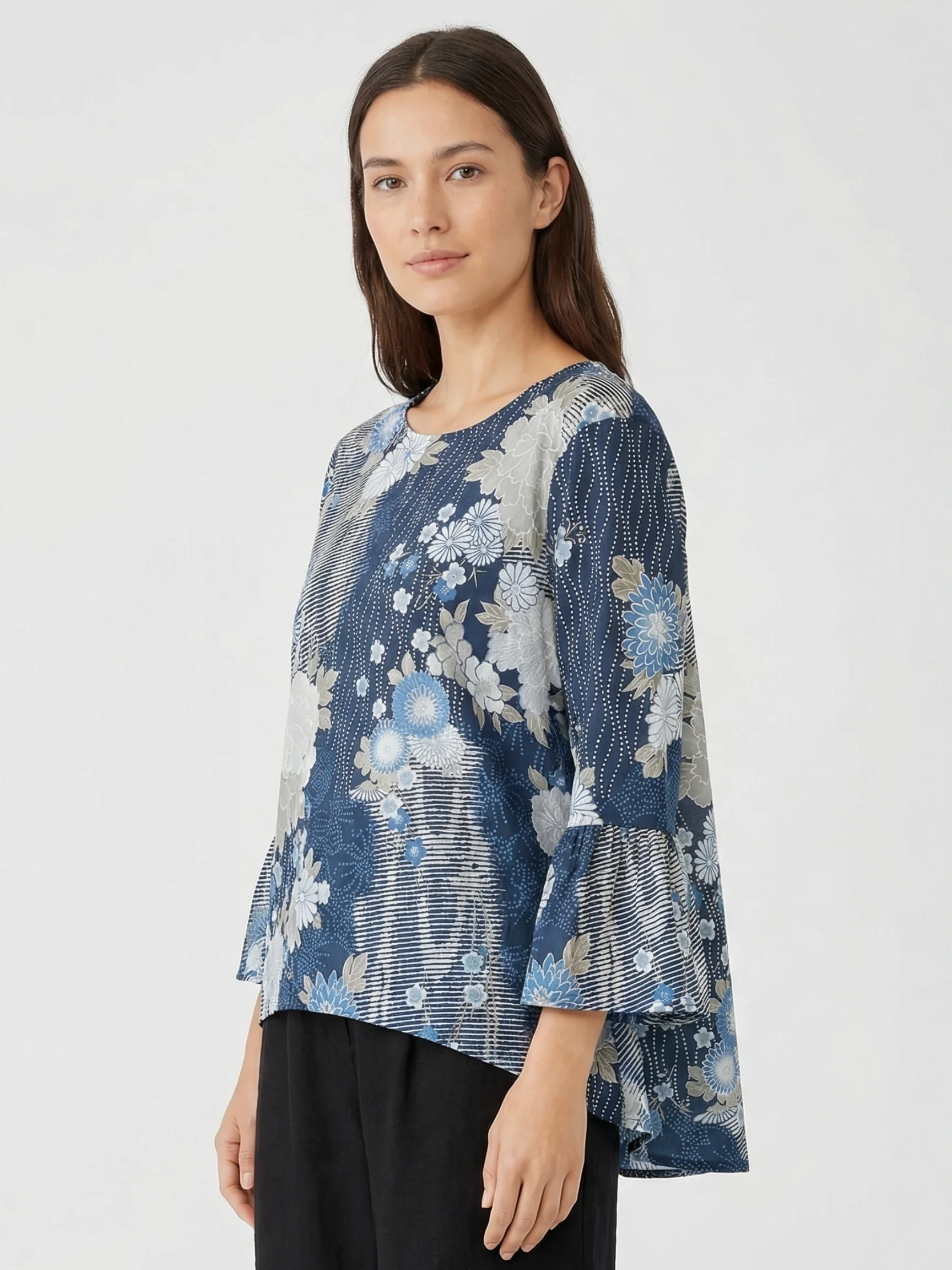 Fran Shirt in Fiori Blu
