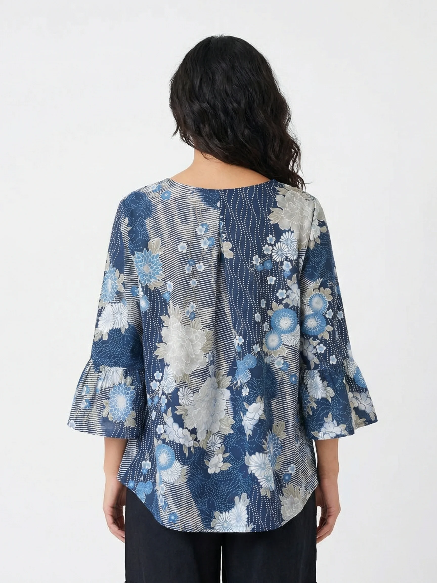 Fran Shirt in Fiori Blu