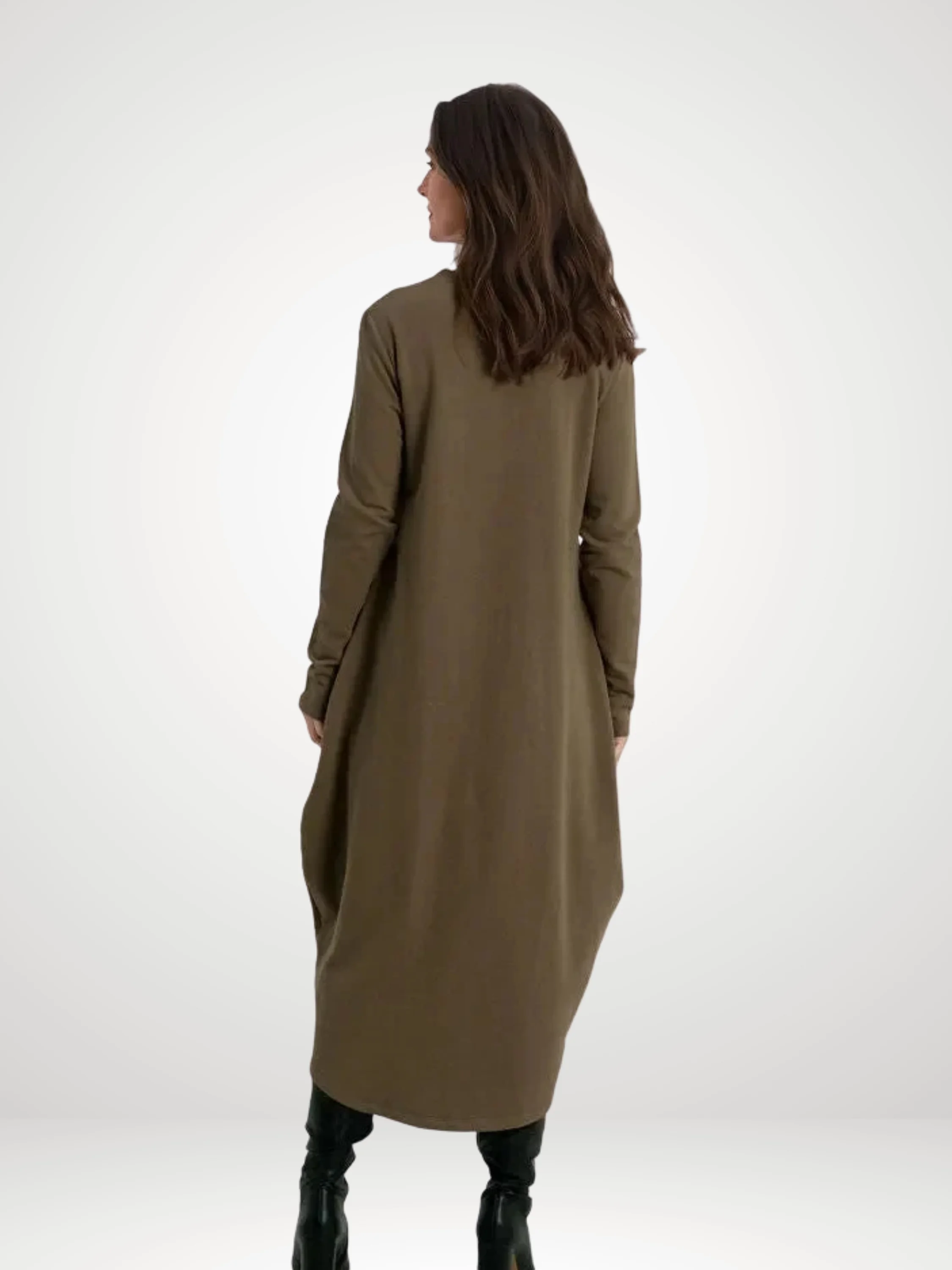 French Terry Bubble Dress in Turtle