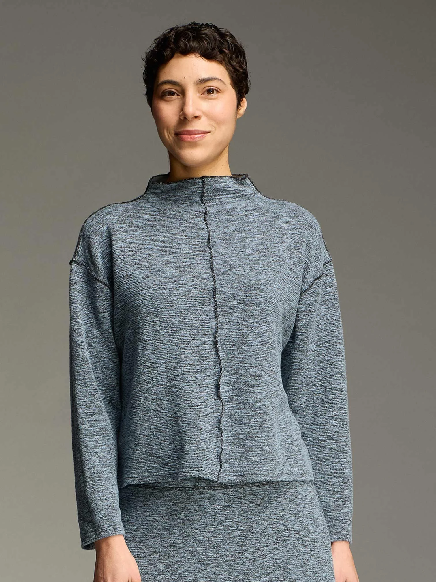Funnel Pullover in Chambray