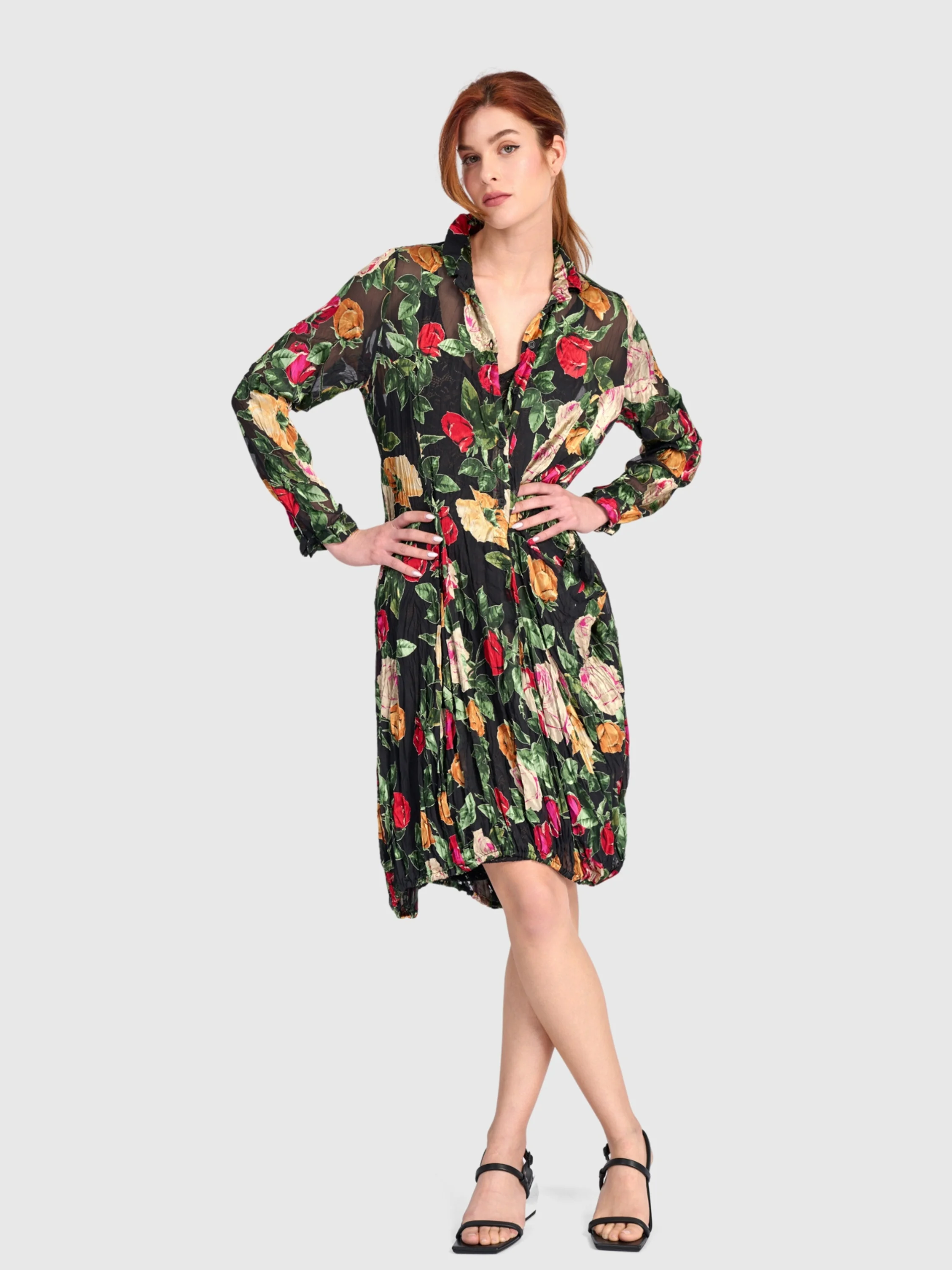 Garden Crinkled Dress in Floral