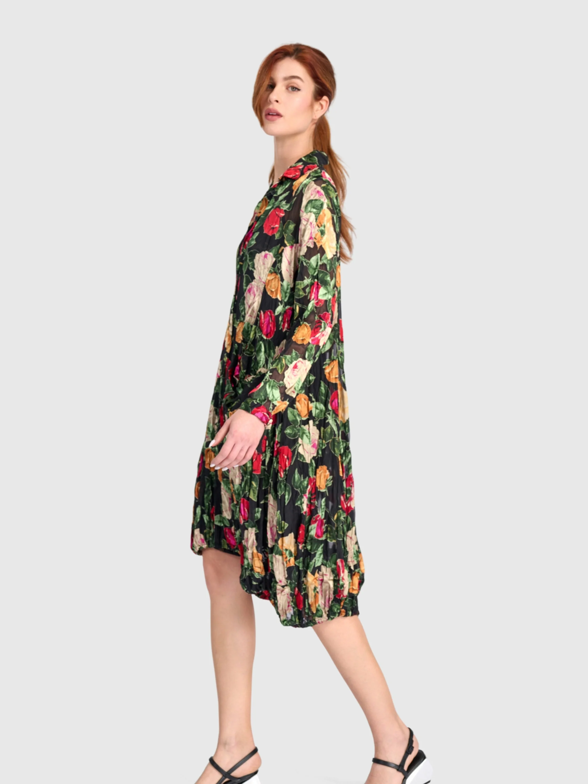 Garden Crinkled Dress in Floral