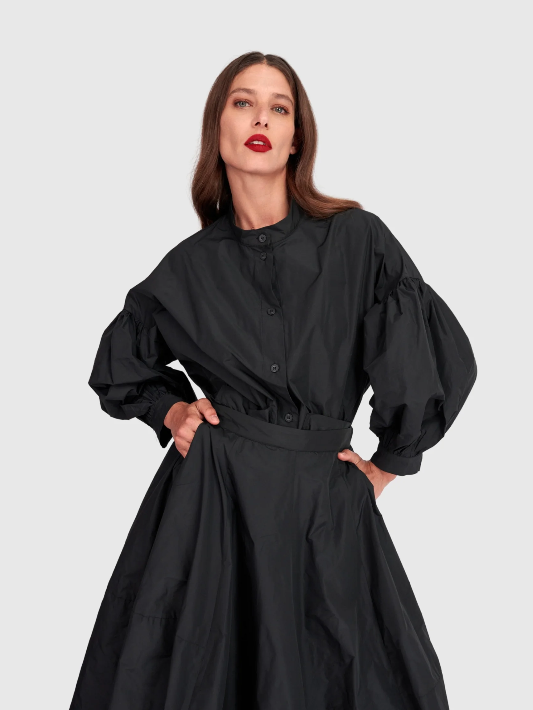 Gathered Blouse in Black