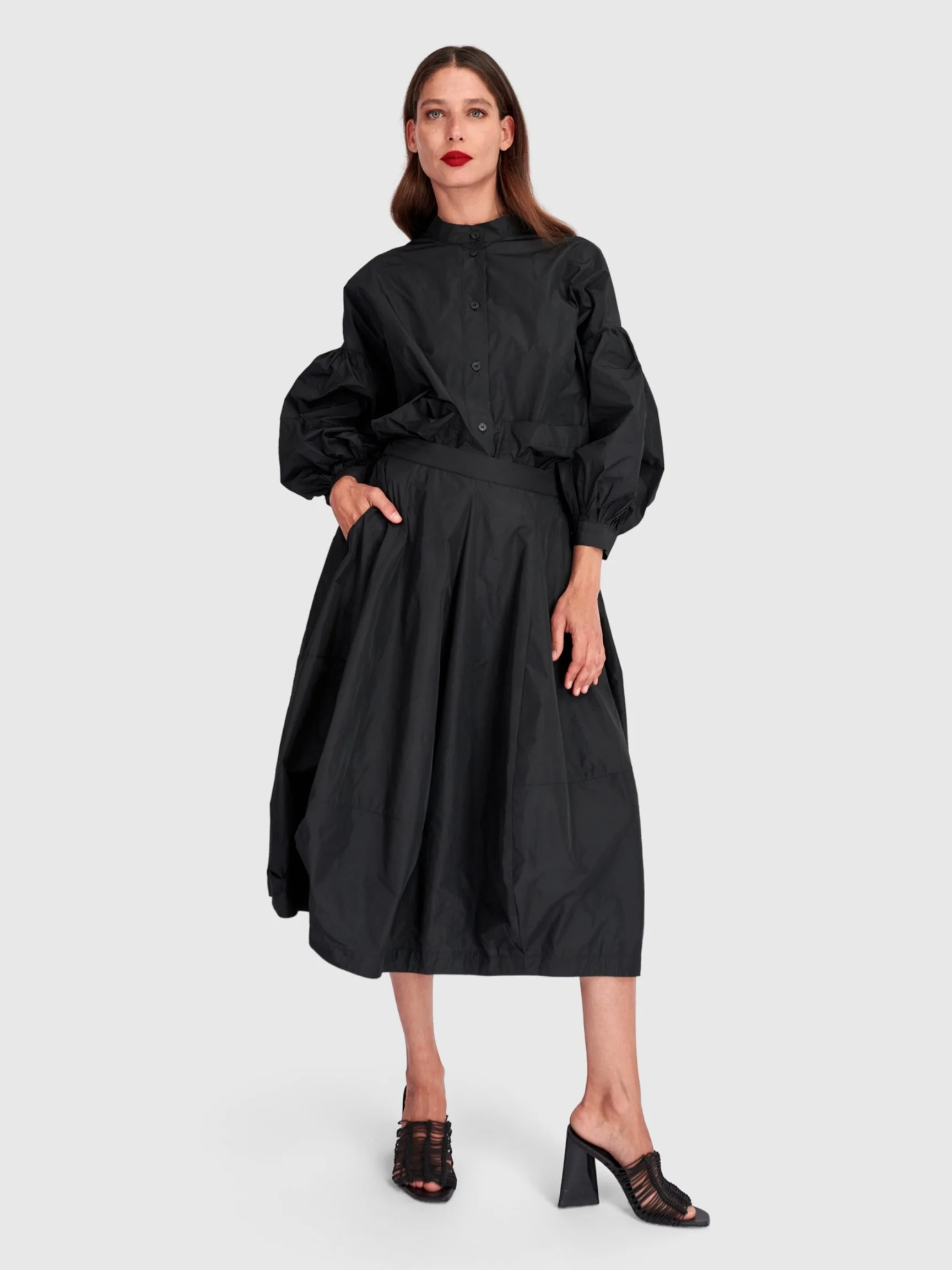 Gathered Blouse in Black