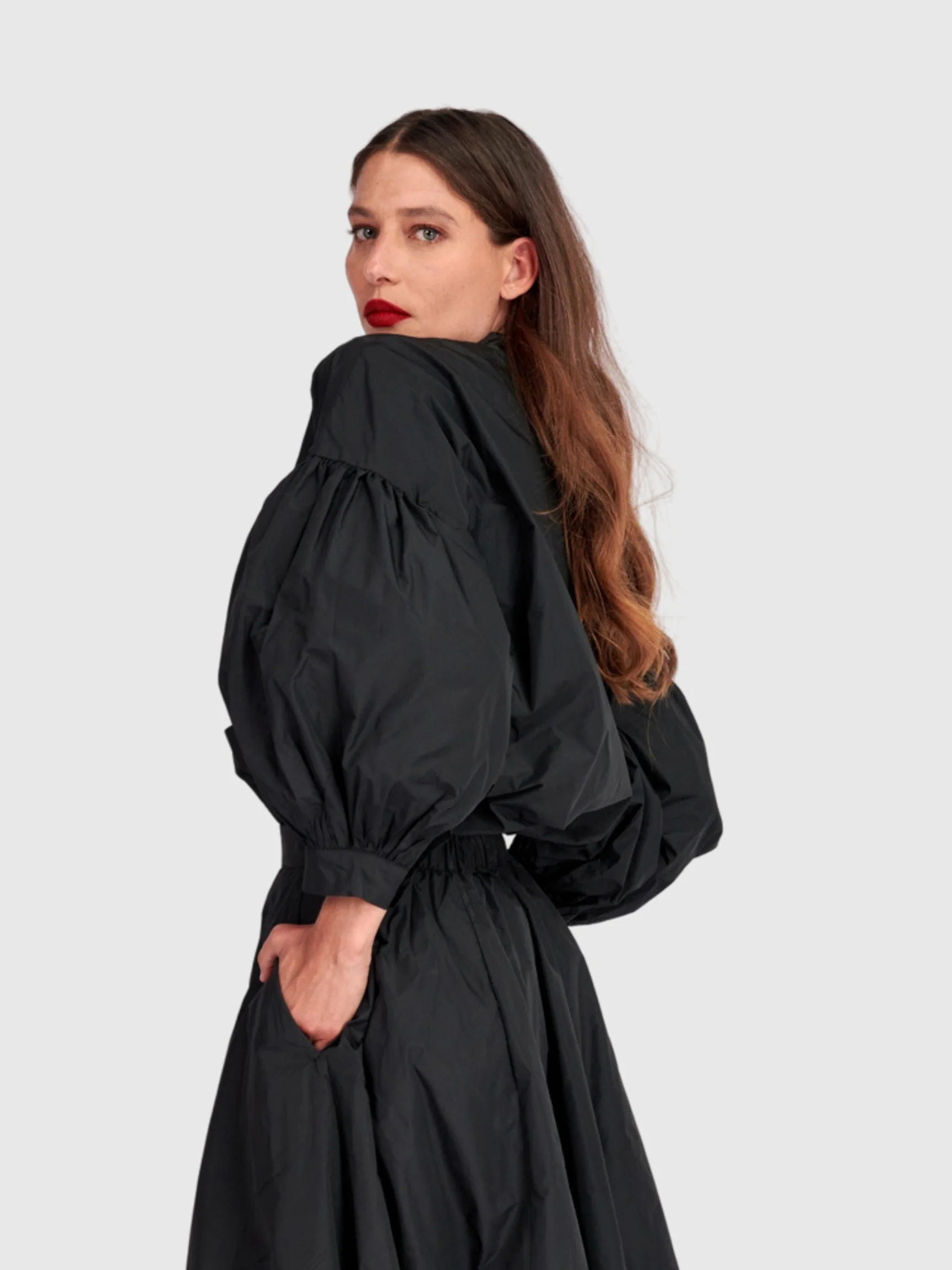 Gathered Blouse in Black