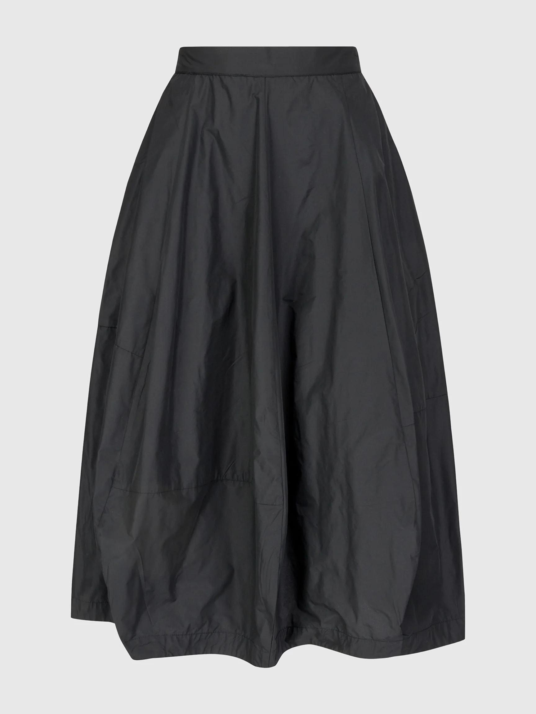 Gathered Midi Skirt in Black