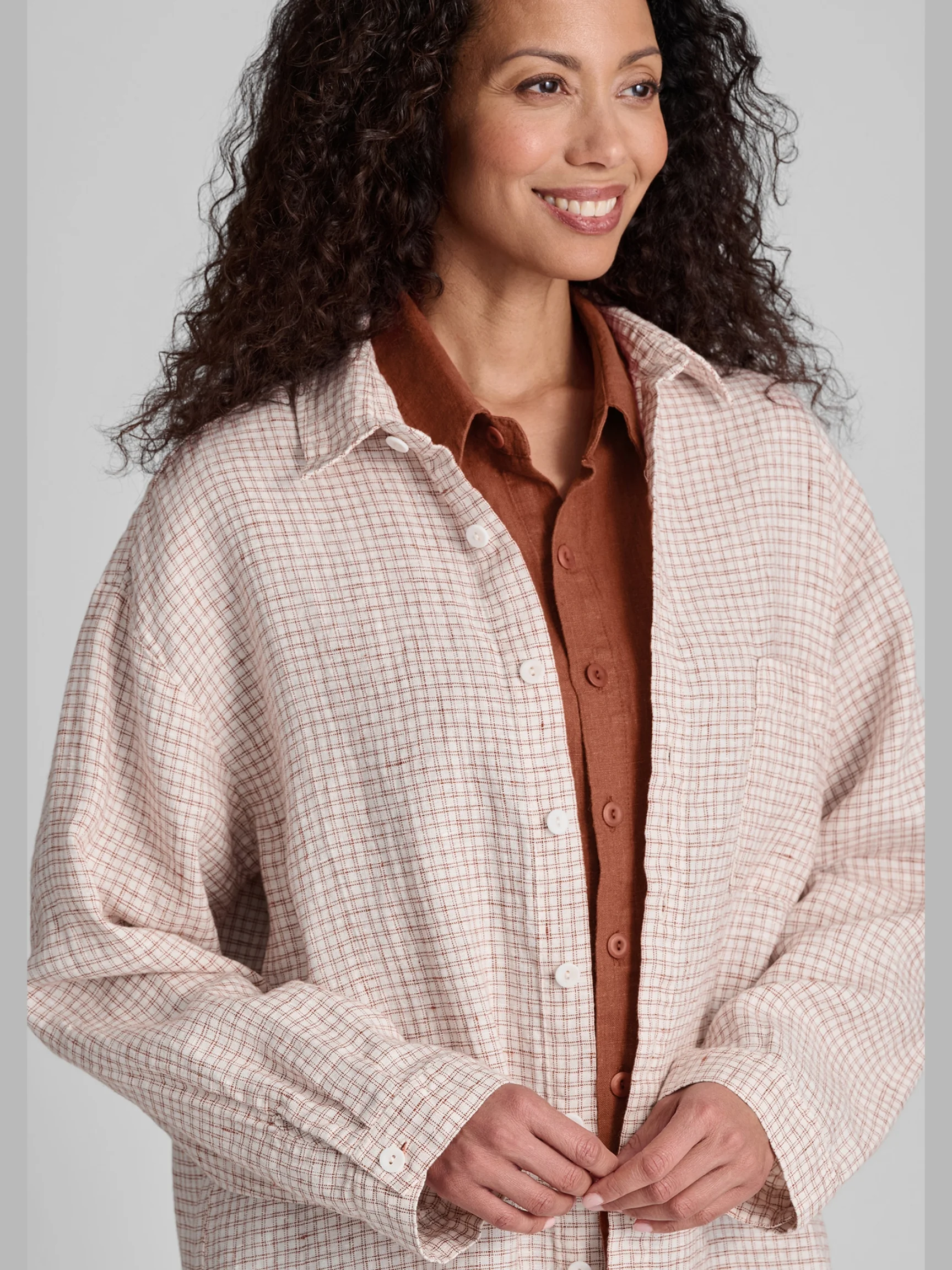 Gingham Whole Shirt in Spice Gingham