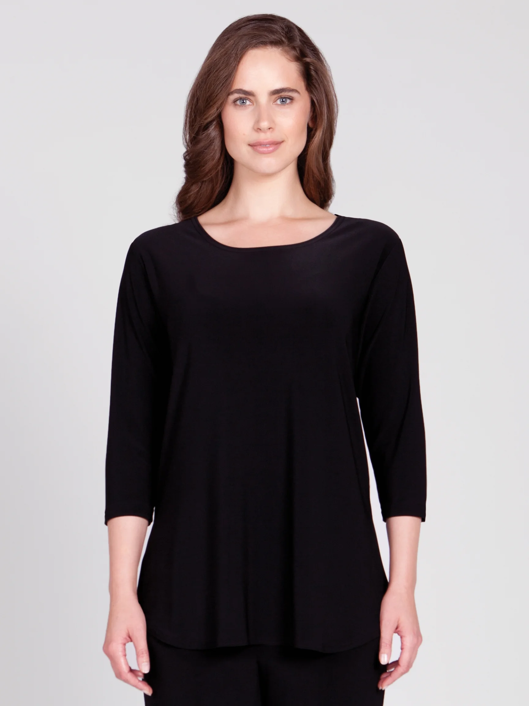 Go To Classic 3/4 Sleeve Relaxed Tee in Black