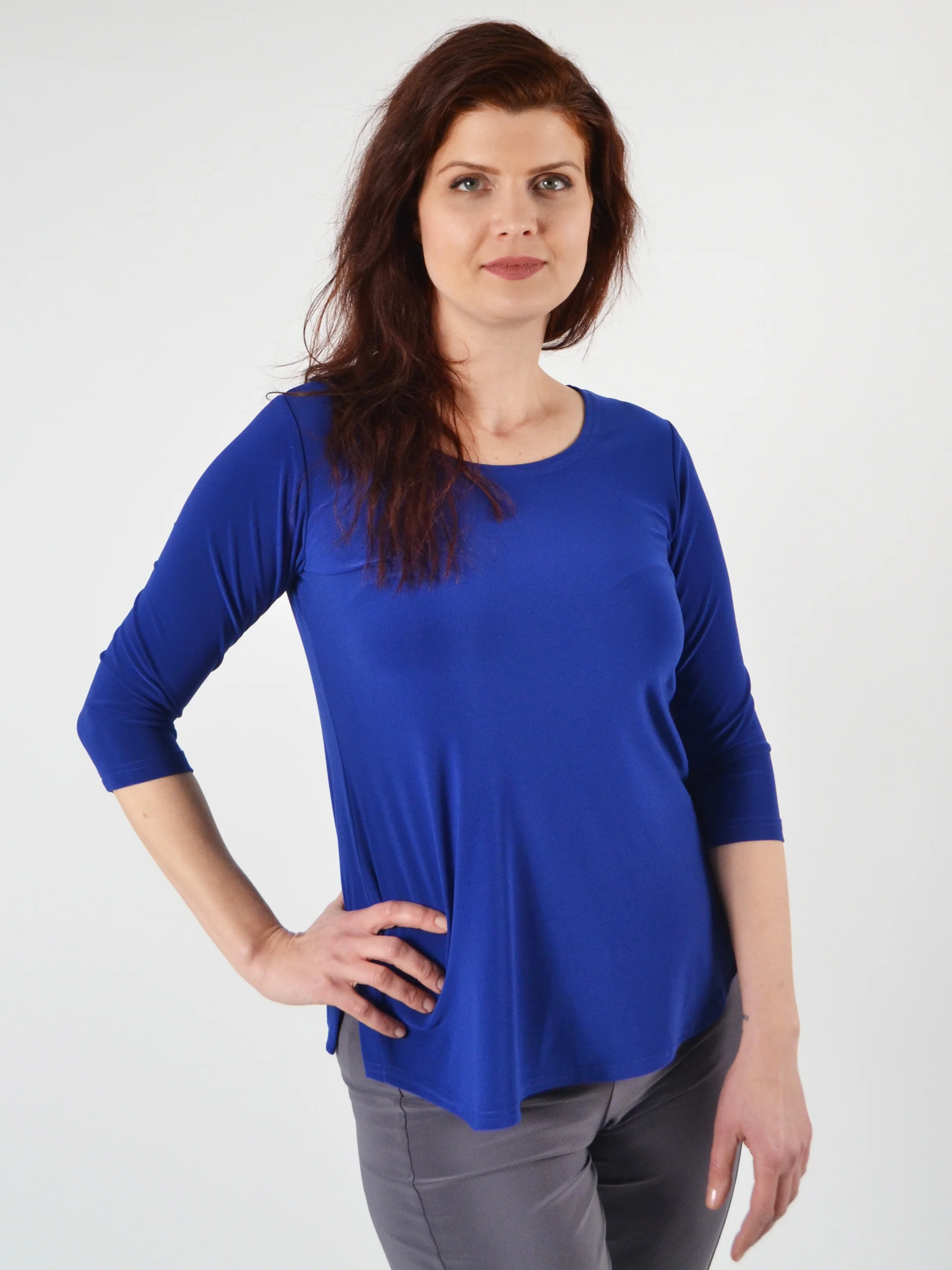 Go To Classic 3/4 Sleeve Relaxed Tee in Lapis