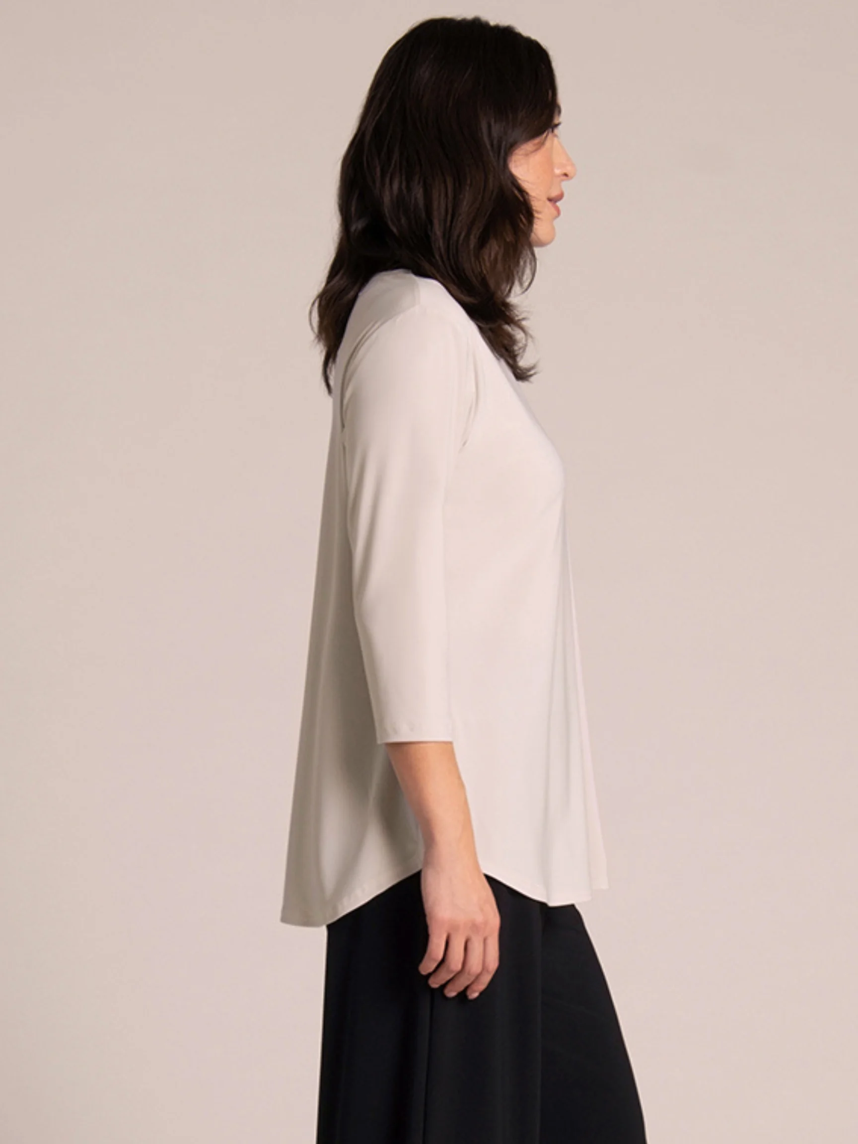 Go To Classic 3/4 Sleeve Relaxed Tee in Cashew