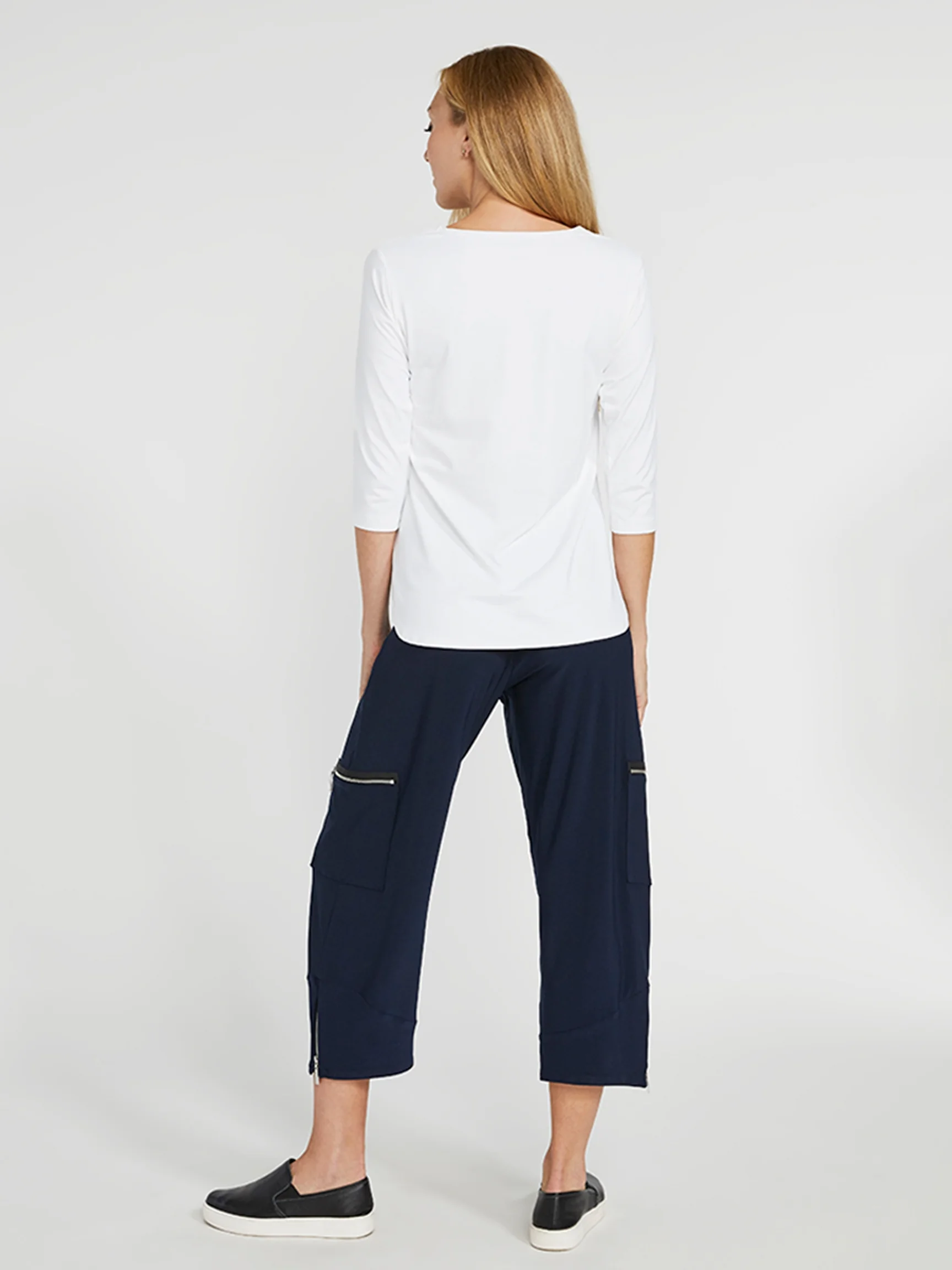 Go To Classic 3/4 Sleeve Relaxed Tee in White