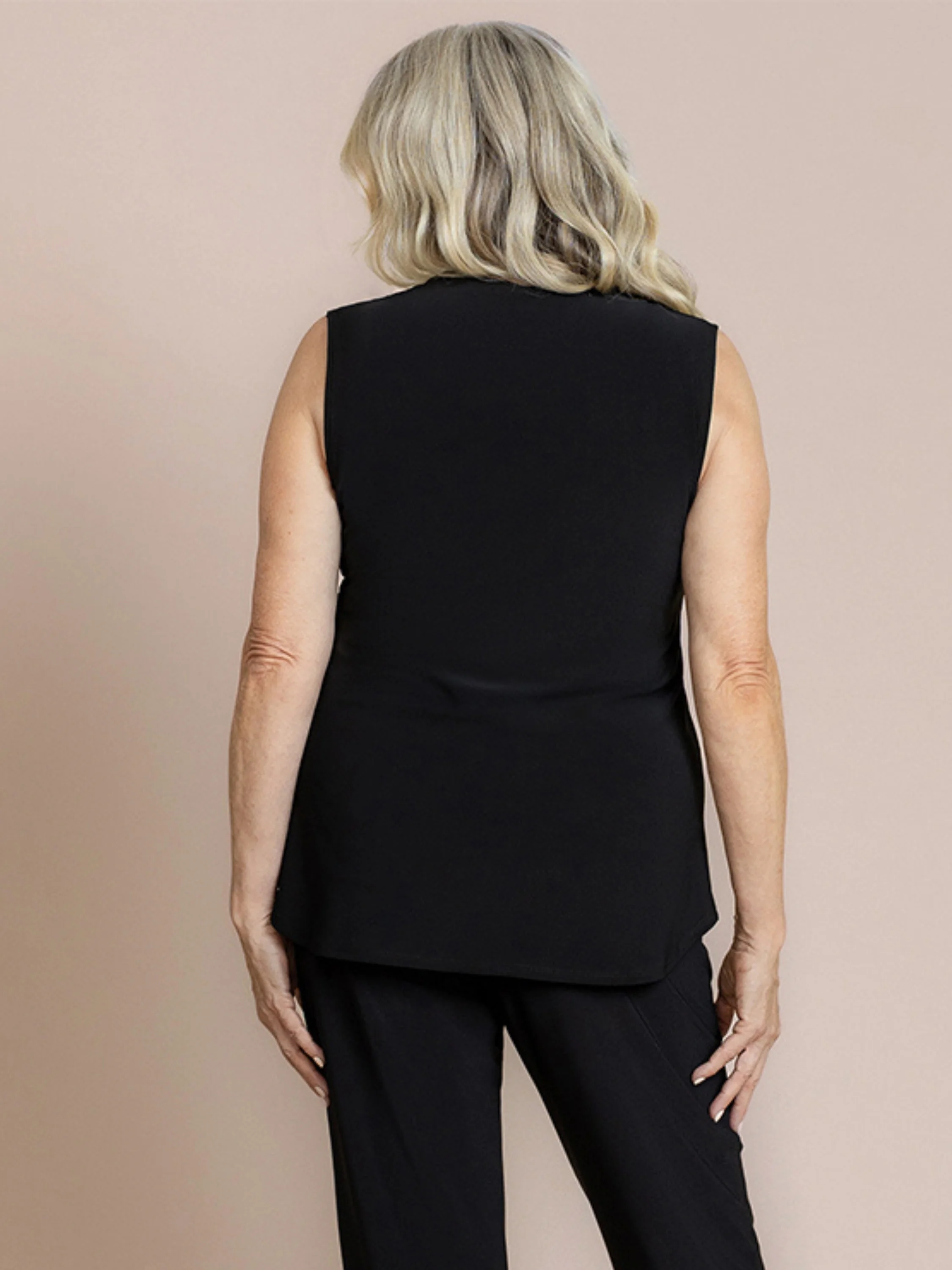 Go To Narrow V-Neck Tank in Black