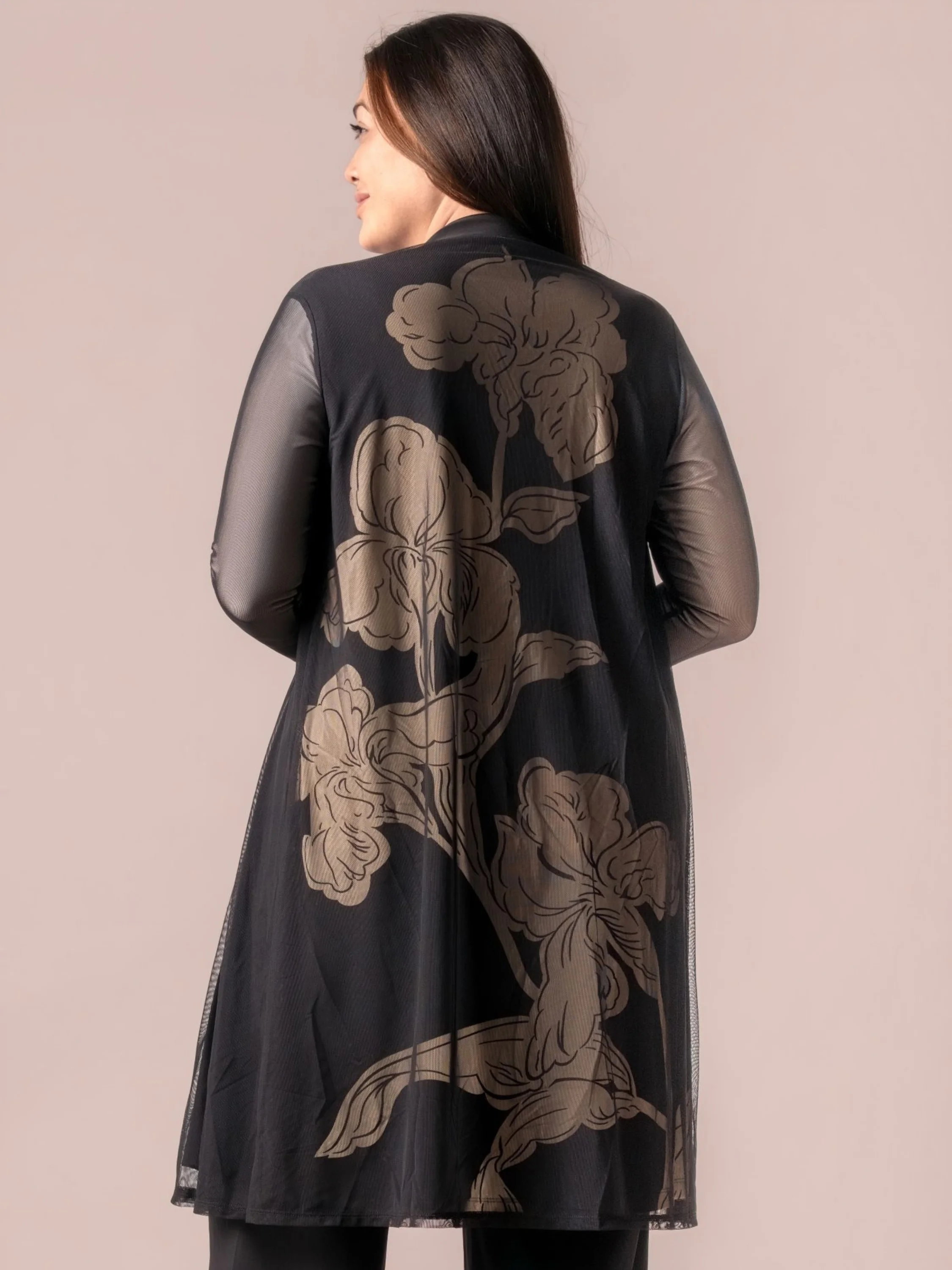 Grand Duster in Black/Grand Iris Cashew